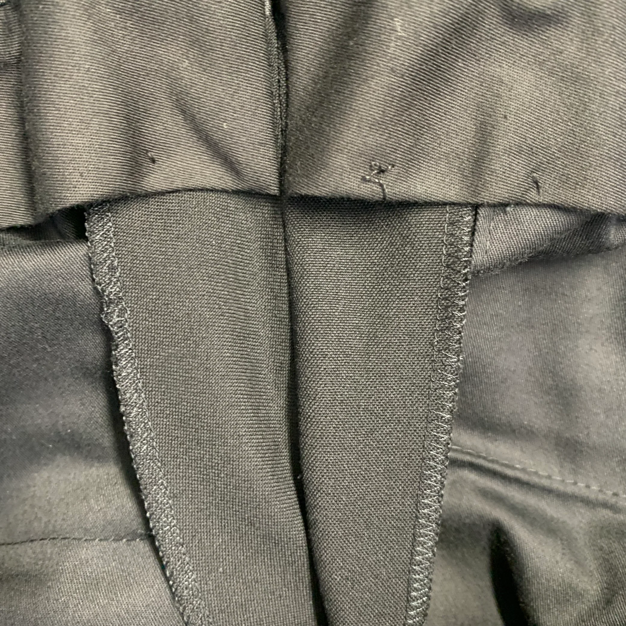 LANVIN Size 30 Black Wool Tapered Side Tabs Zip Fly Dress Pants - Image 5