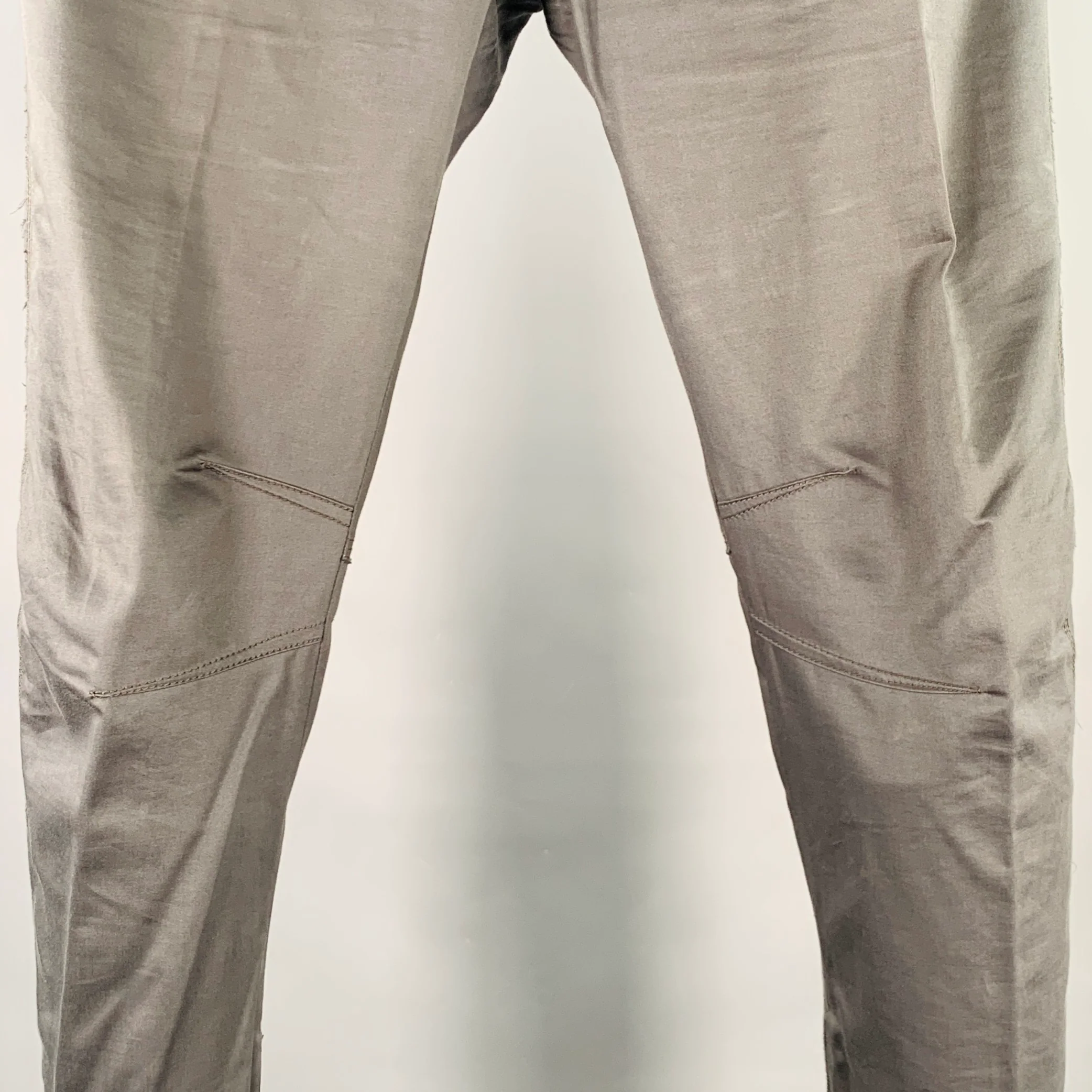 LANVIN Size 32 Grey Cotton Blend Ankle Zip Flat Front Dress Pants - Image 2