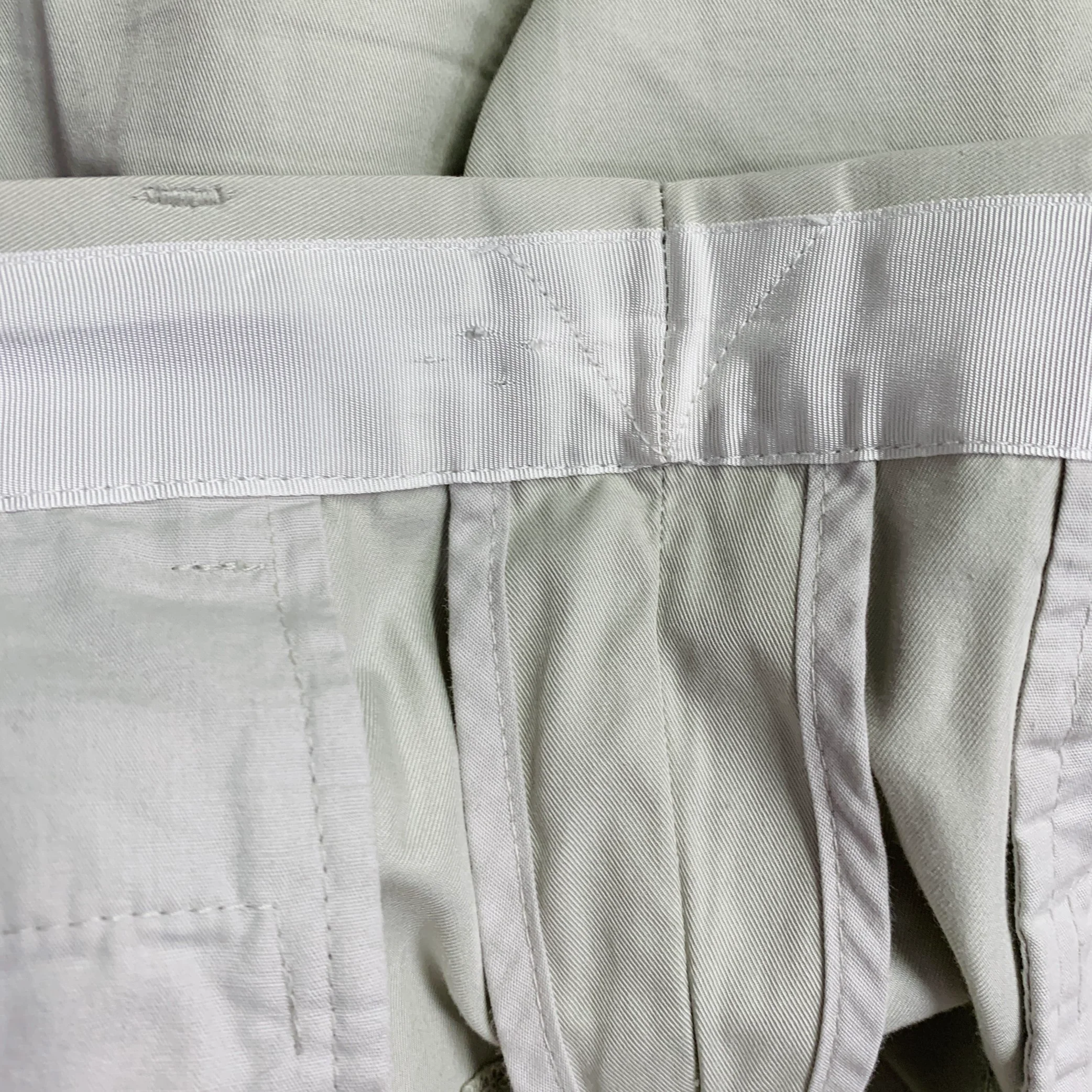 LANVIN Size 32 Ivory Cotton Ankle Zip Flat Front Dress Pants - Image 11