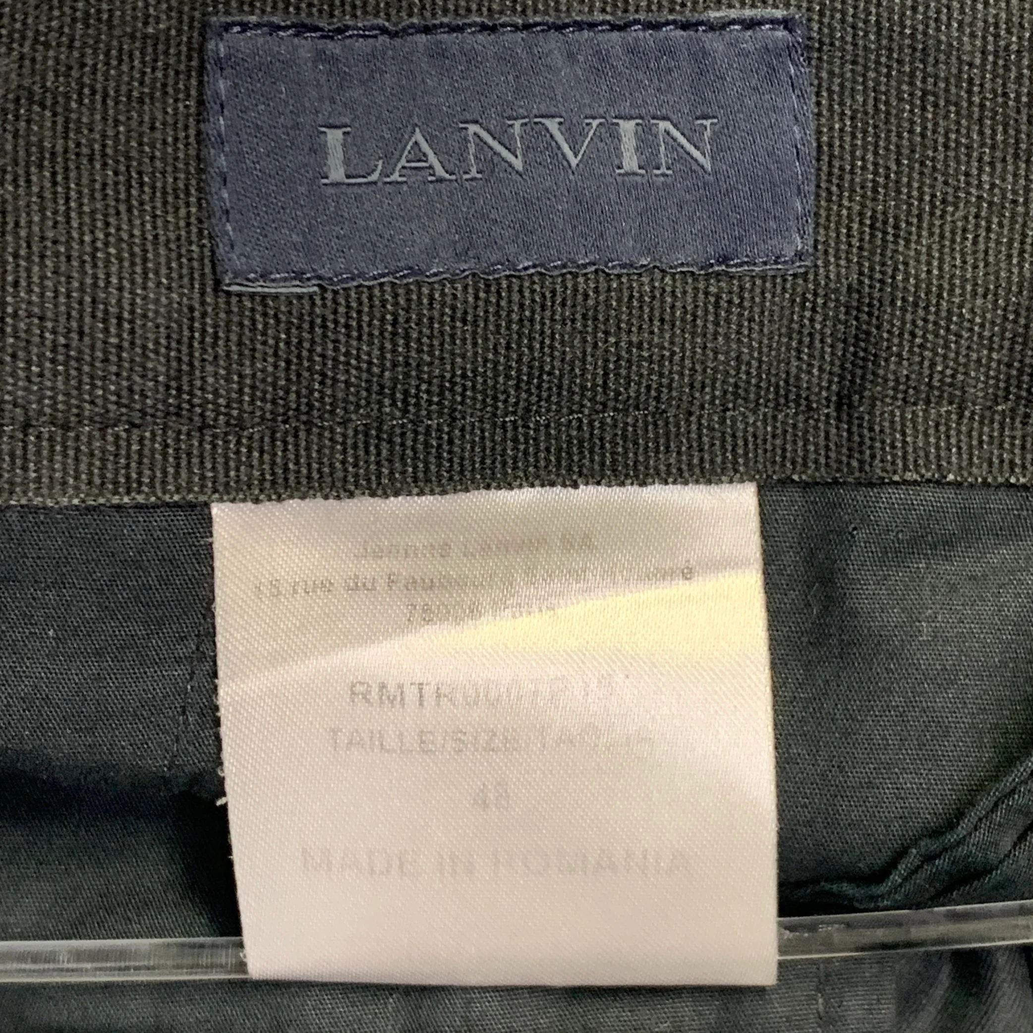 LANVIN Size 32 Navy Twill Cotton Tapered Ankle Zips Casual Pants - Image 5
