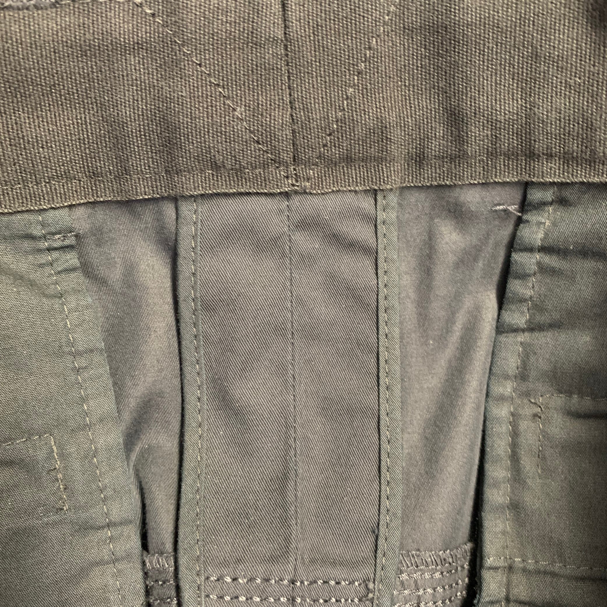 LANVIN Size 32 Navy Twill Cotton Tapered Ankle Zips Casual Pants - Image 7