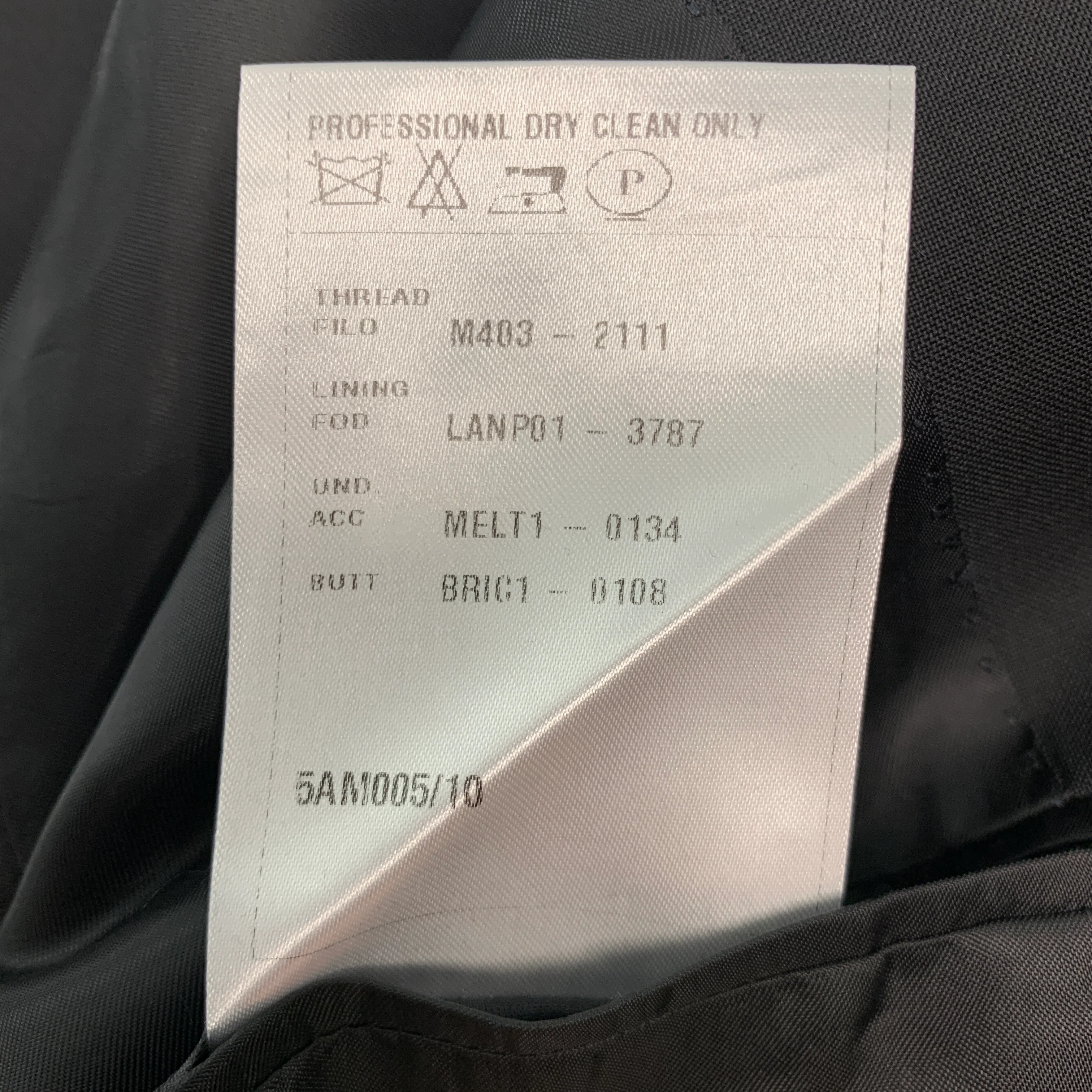 LANVIN Size 36 Black Wool Mohair Notch Lapel Sport Coat - Image 8