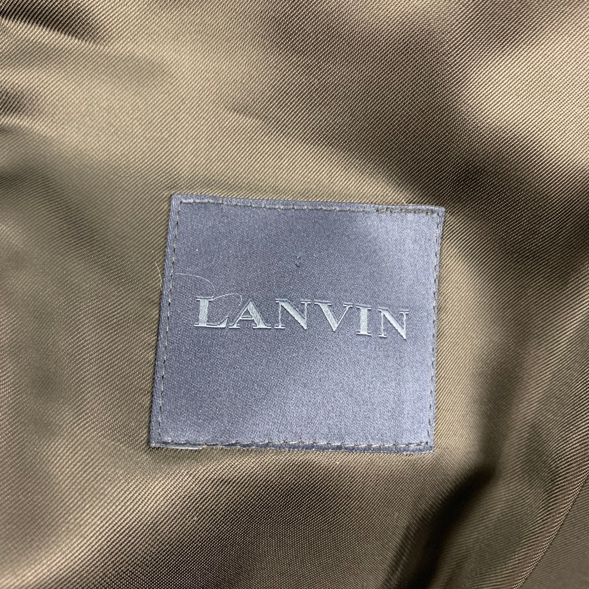 LANVIN Size 38 Black Wool Lycra Tuxedo Sport Coat - Image 6