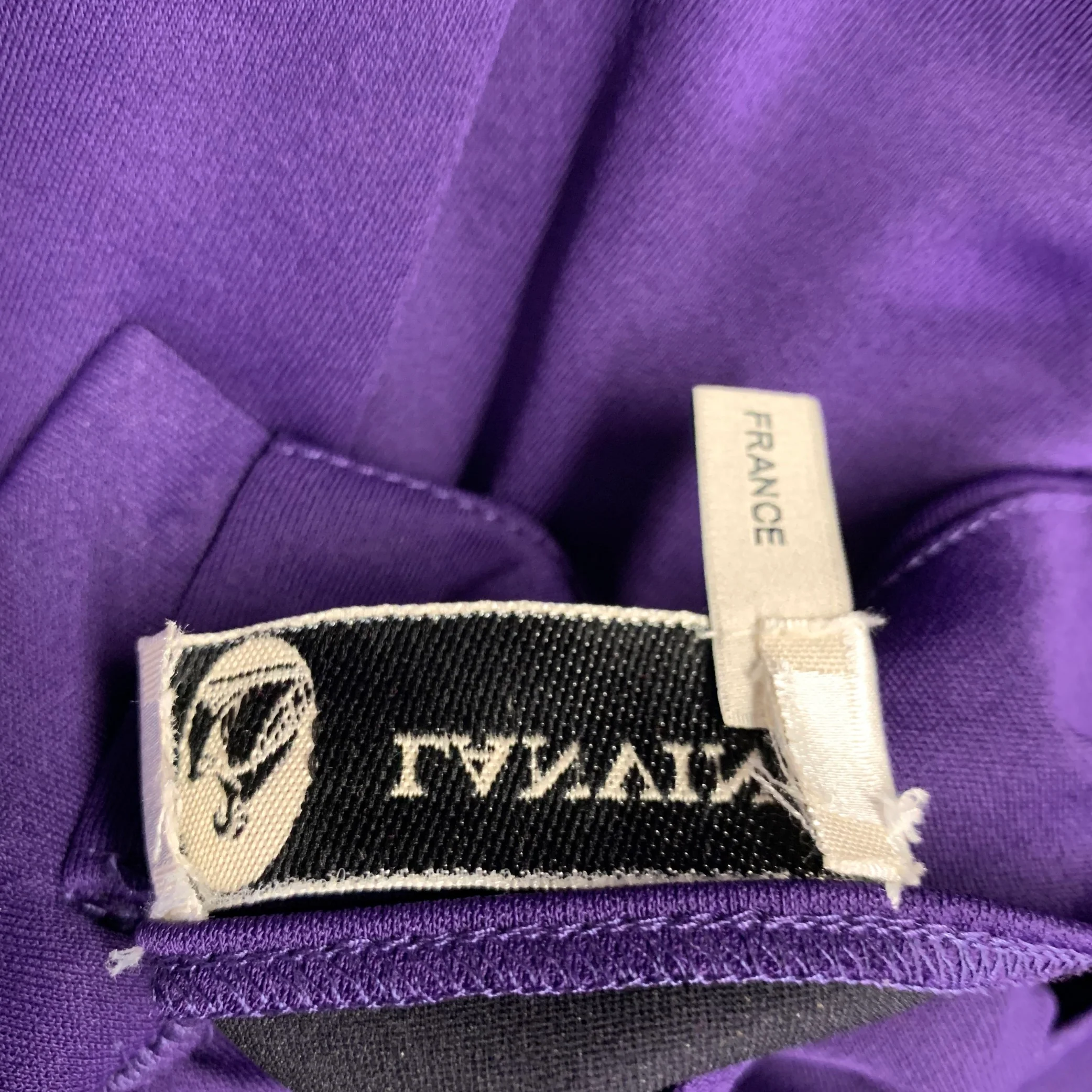 LANVIN Size 4 Purple Viscose Blend Long Sleeve Cocktail Dress - Image 7
