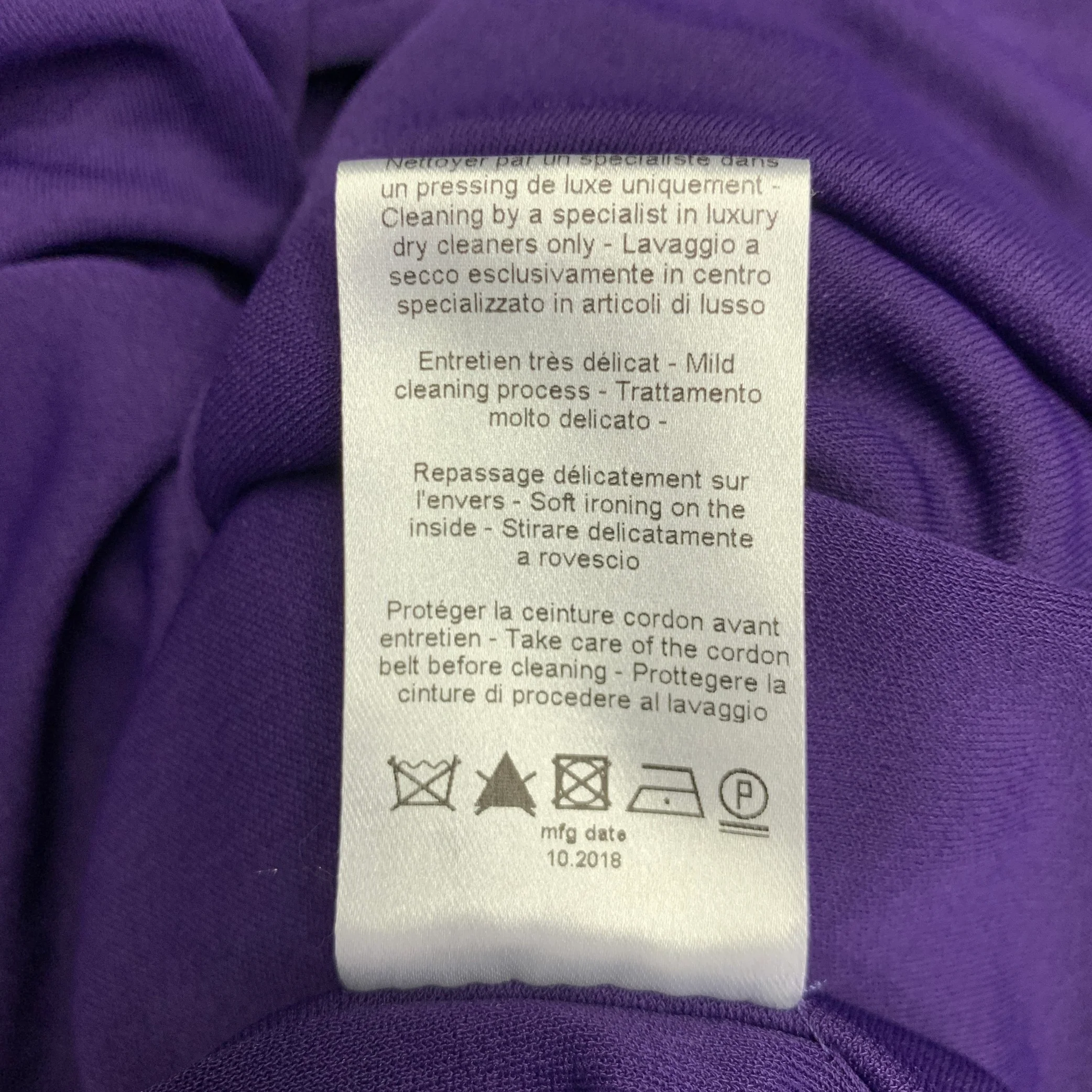 LANVIN Size 4 Purple Viscose Blend Long Sleeve Cocktail Dress - Image 9