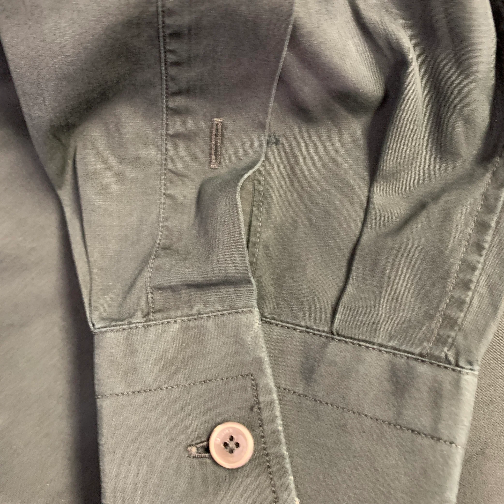 LANVIN Size 40 Black Cotton Spread Collar Long Sleeve Shirt - Image 4