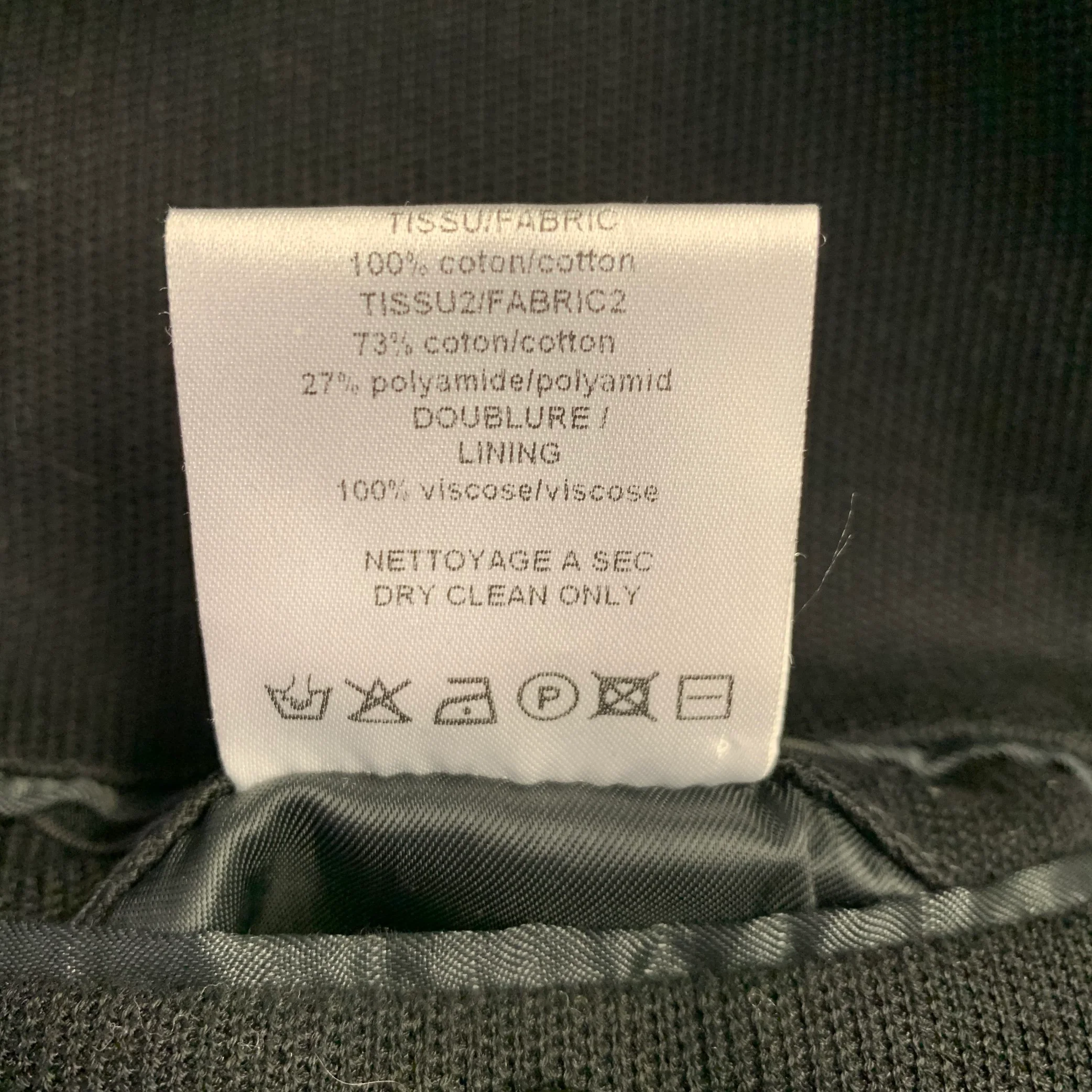 LANVIN Size 42 Black Mixed Fabrics Cotton Single breasted Jacket - Image 6