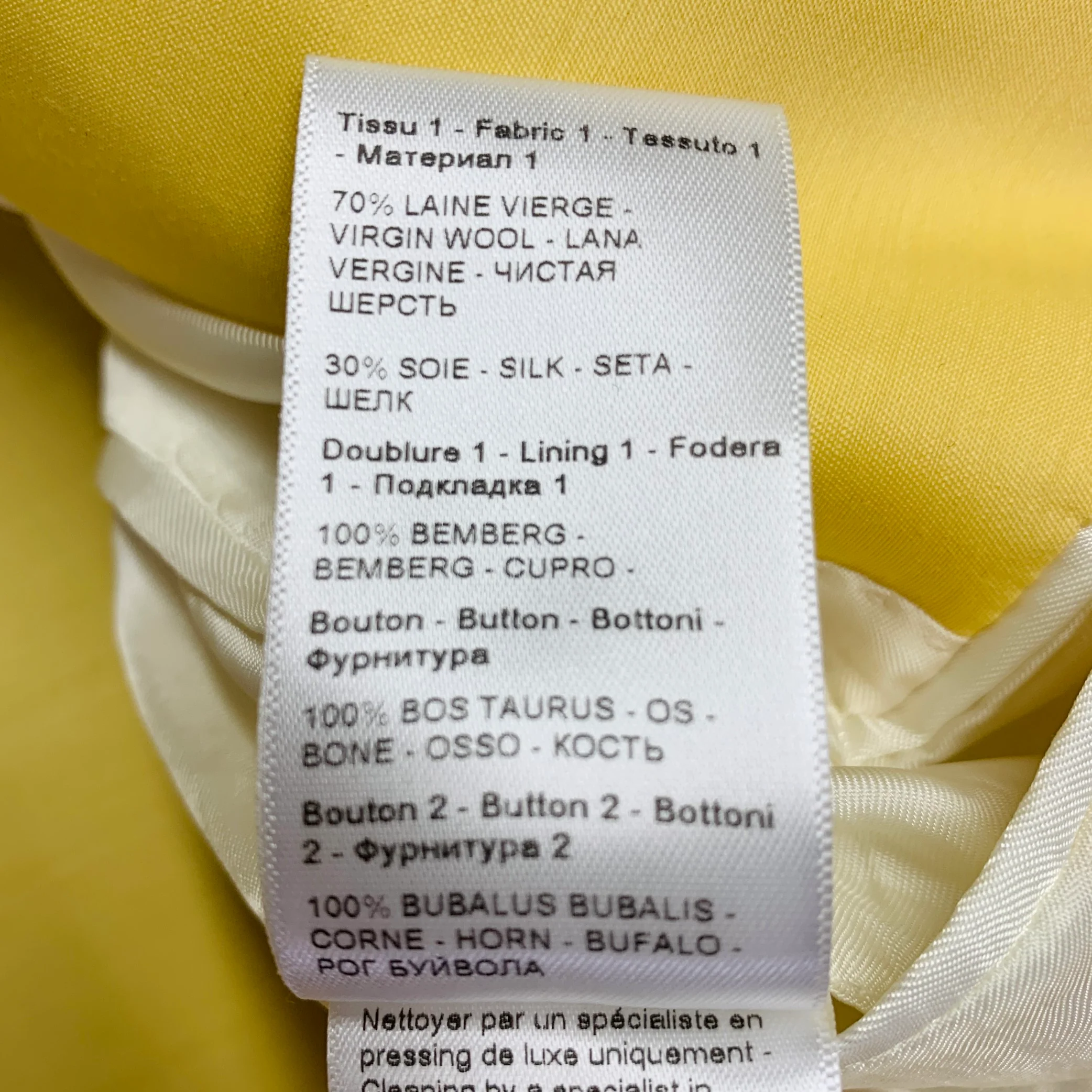 LANVIN Size 42 Yellow Wool Silk Notch Lapel Sport Coat - Image 12