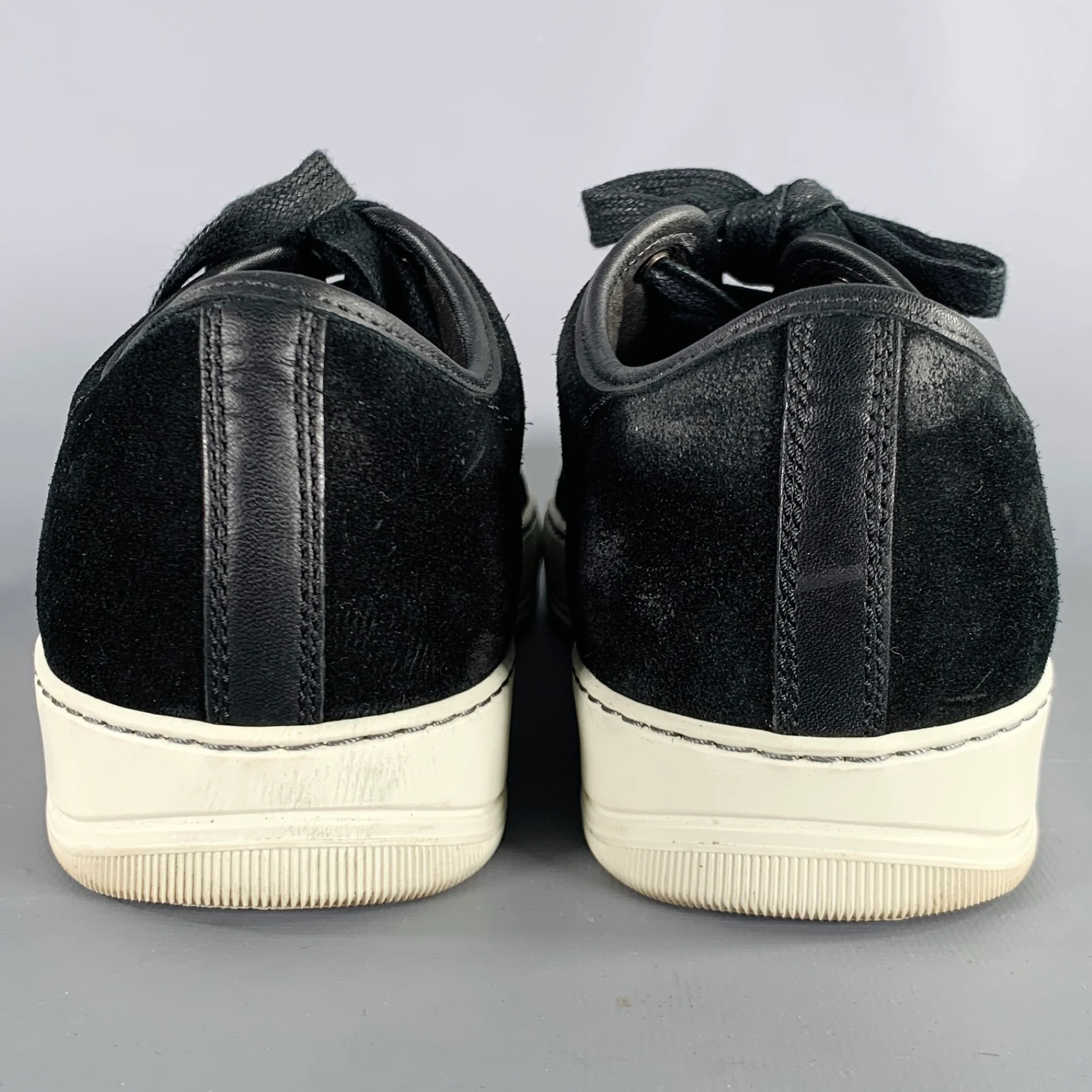 LANVIN Size 5 Black White Suede Patent Leather Sneakers - Image 3
