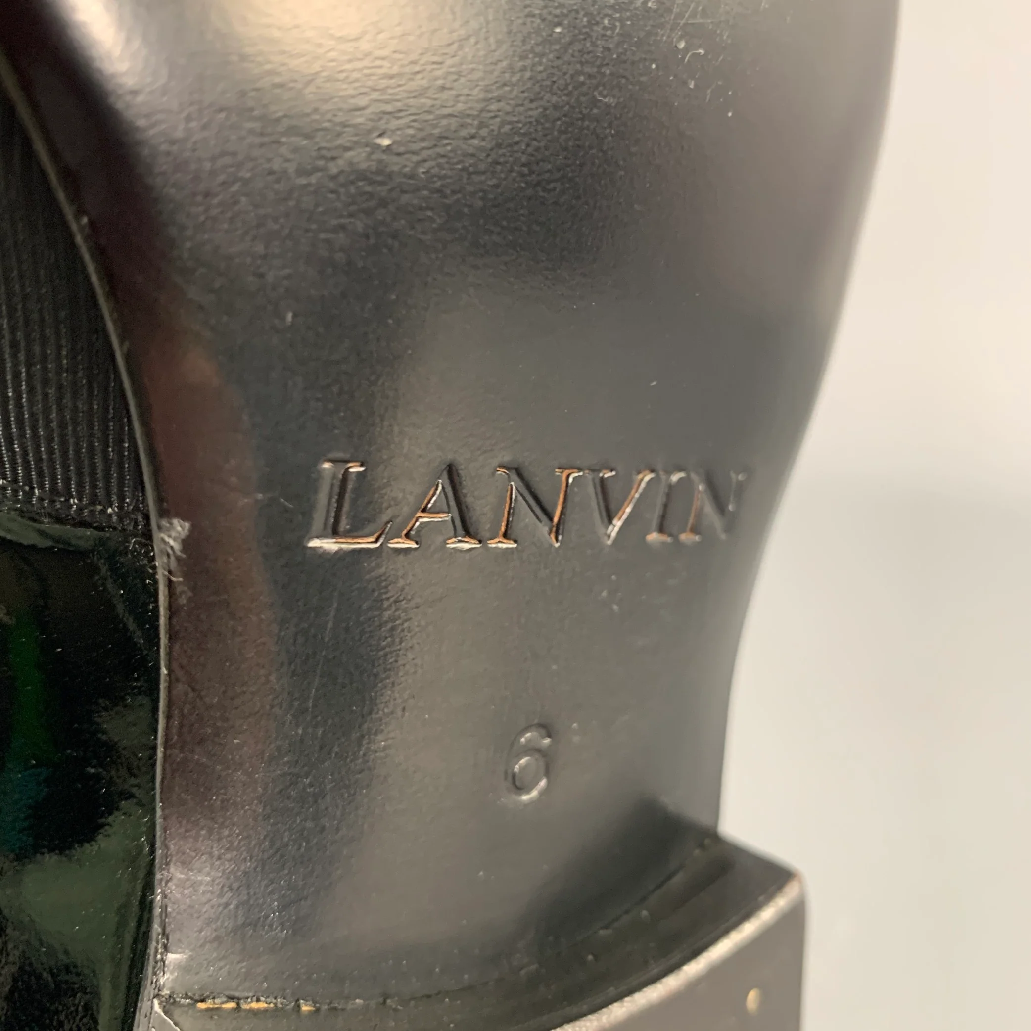 LANVIN Size 6 Black Patent Leather Slip On Loafers - Image 8