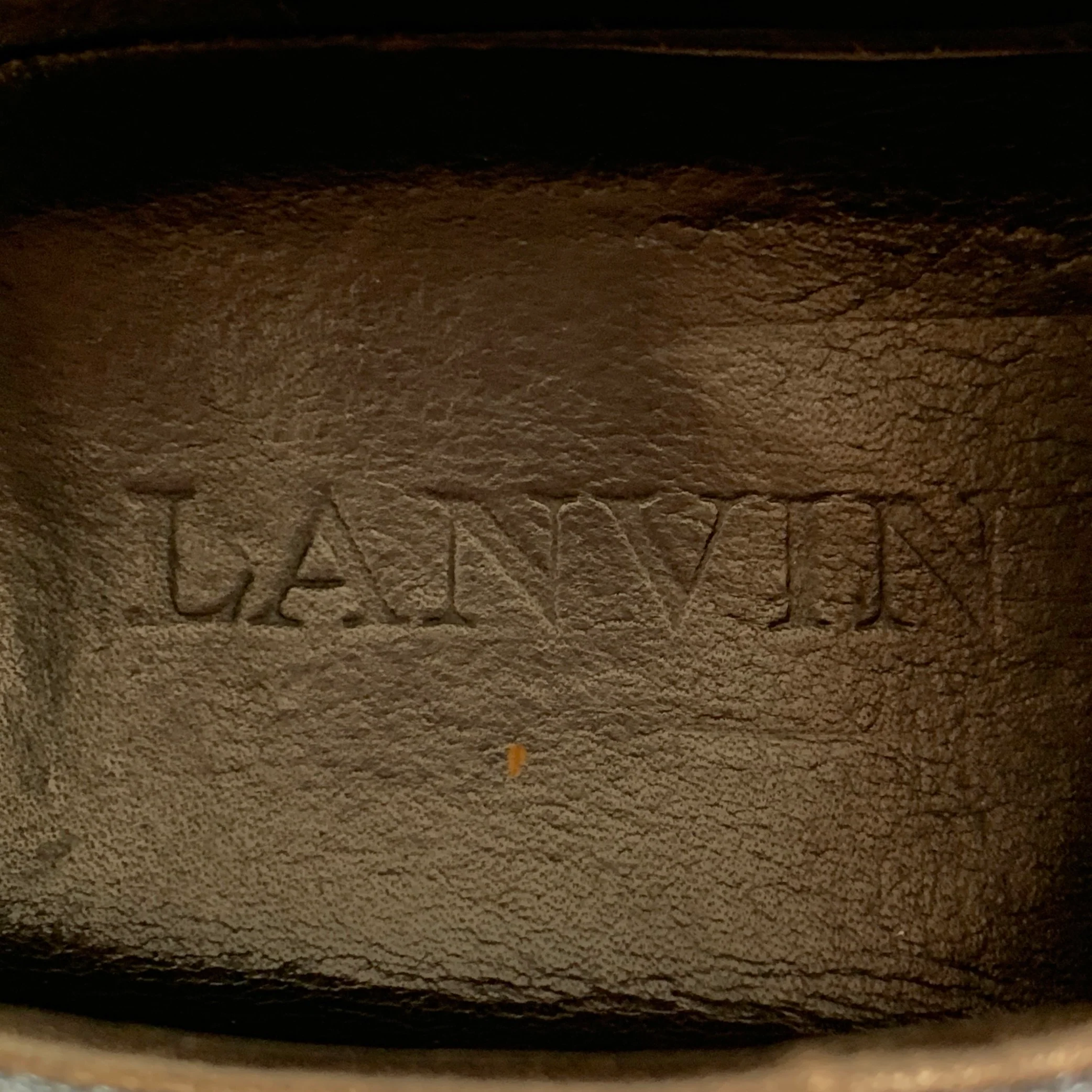 LANVIN Size 8 DBB1 Navy Black Color Block Leather Low Top Sneakers - Image 7
