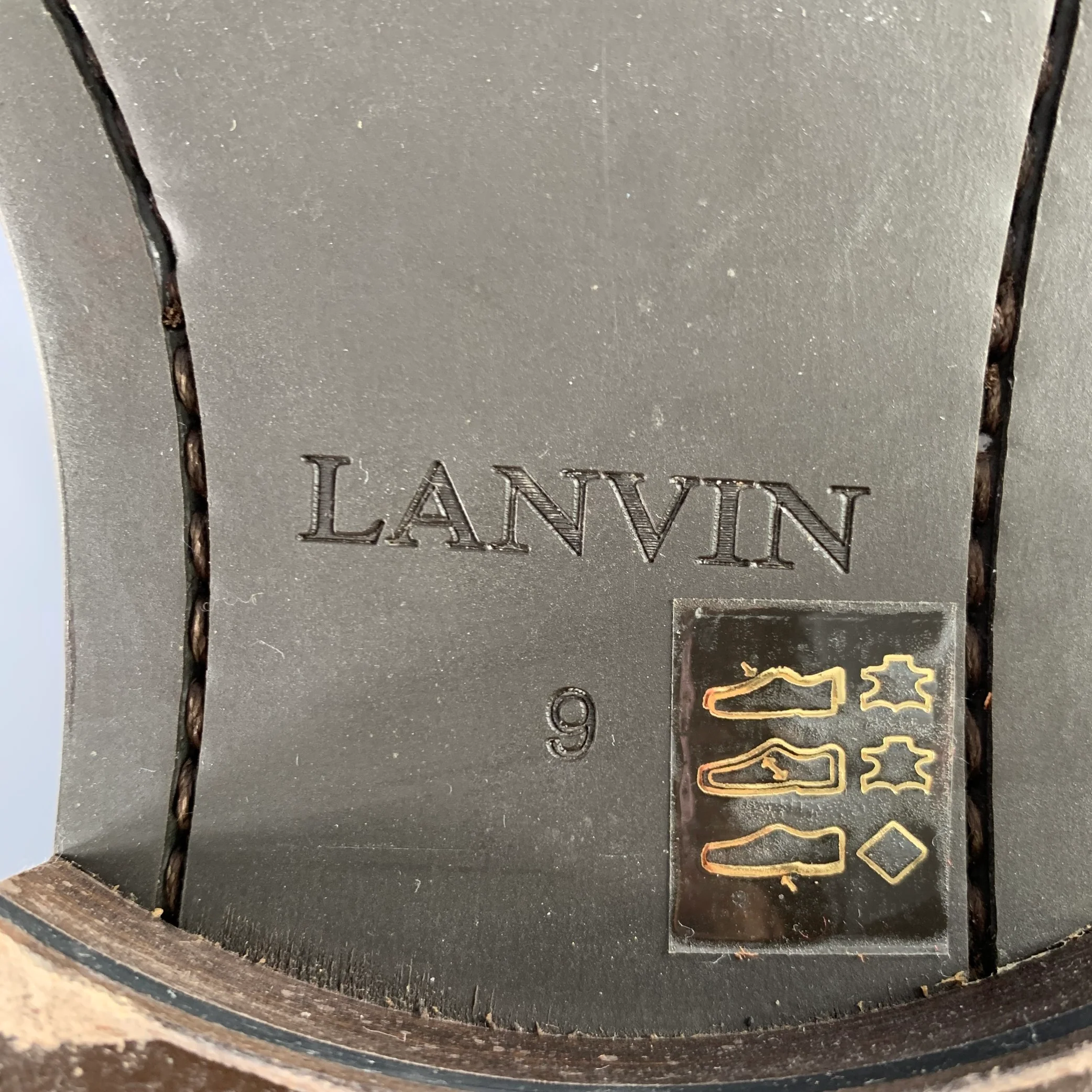 LANVIN Size 9 Cognac Brown Leather Pull On Boots - Image 9