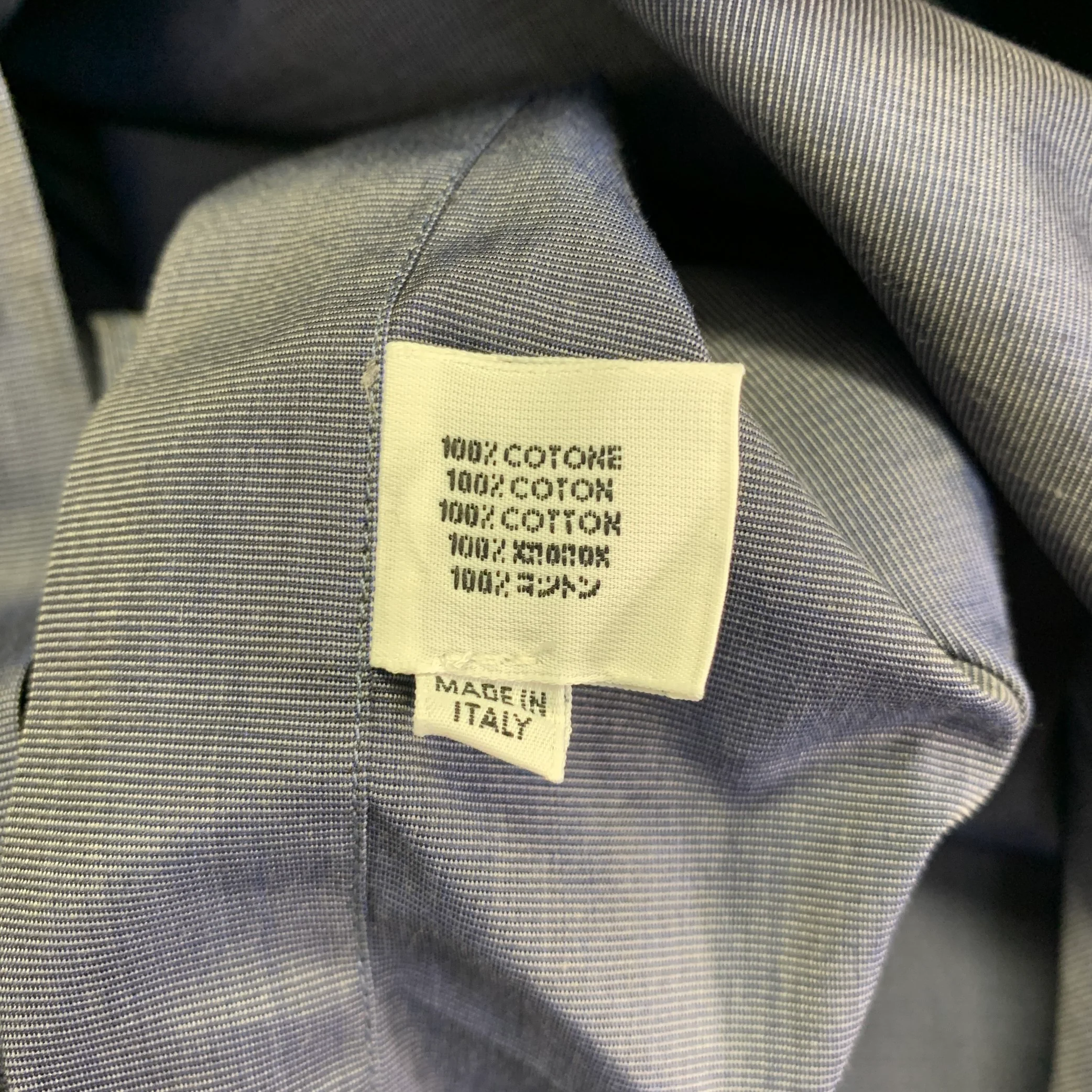LANVIN Size M Navy Black Grid Cotton Button Up Long Sleeve Shirt - Image 6