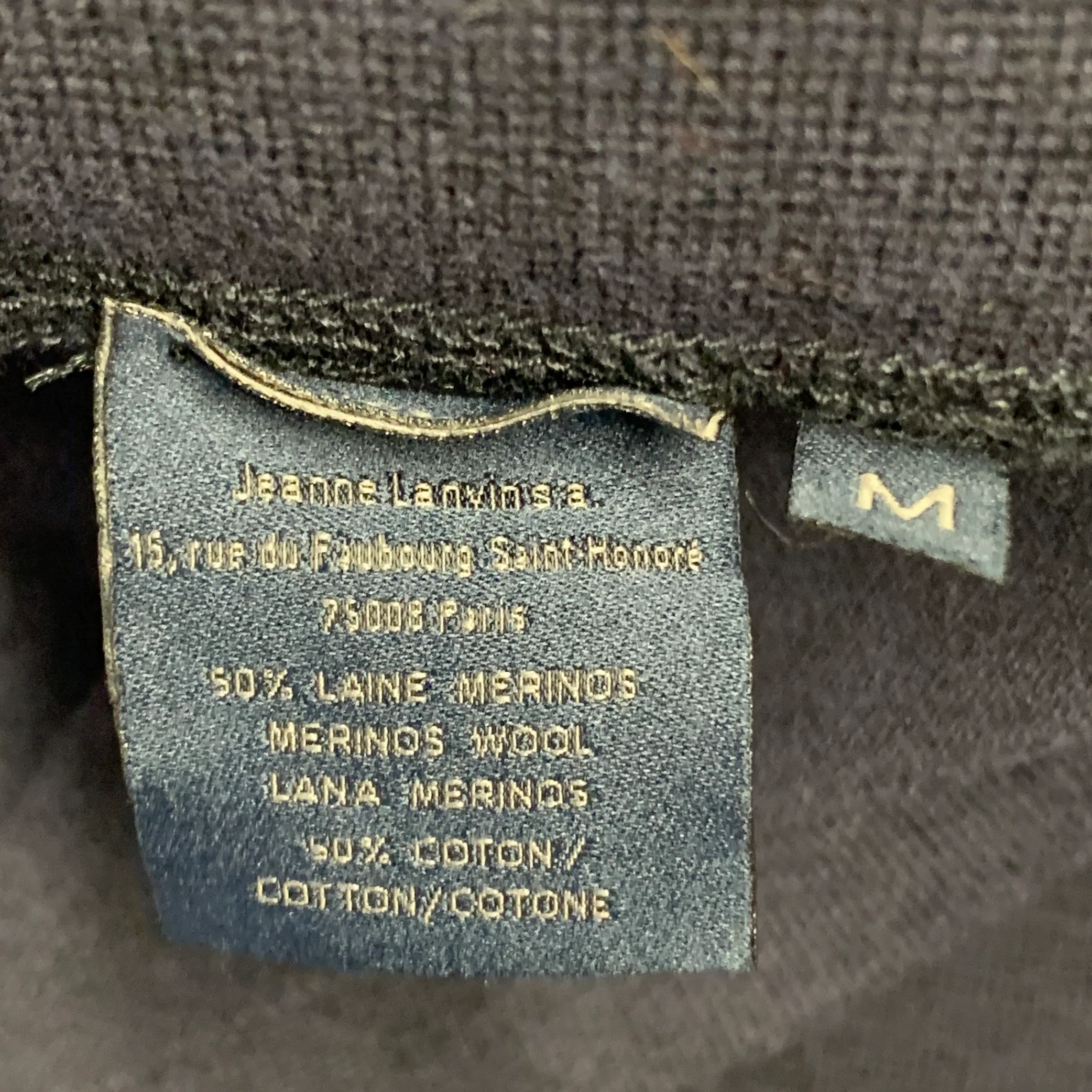 LANVIN Size M Navy Grey Pink Stripe Merino Wool Cotton Knit Long Sleeve Shirt - Image 6