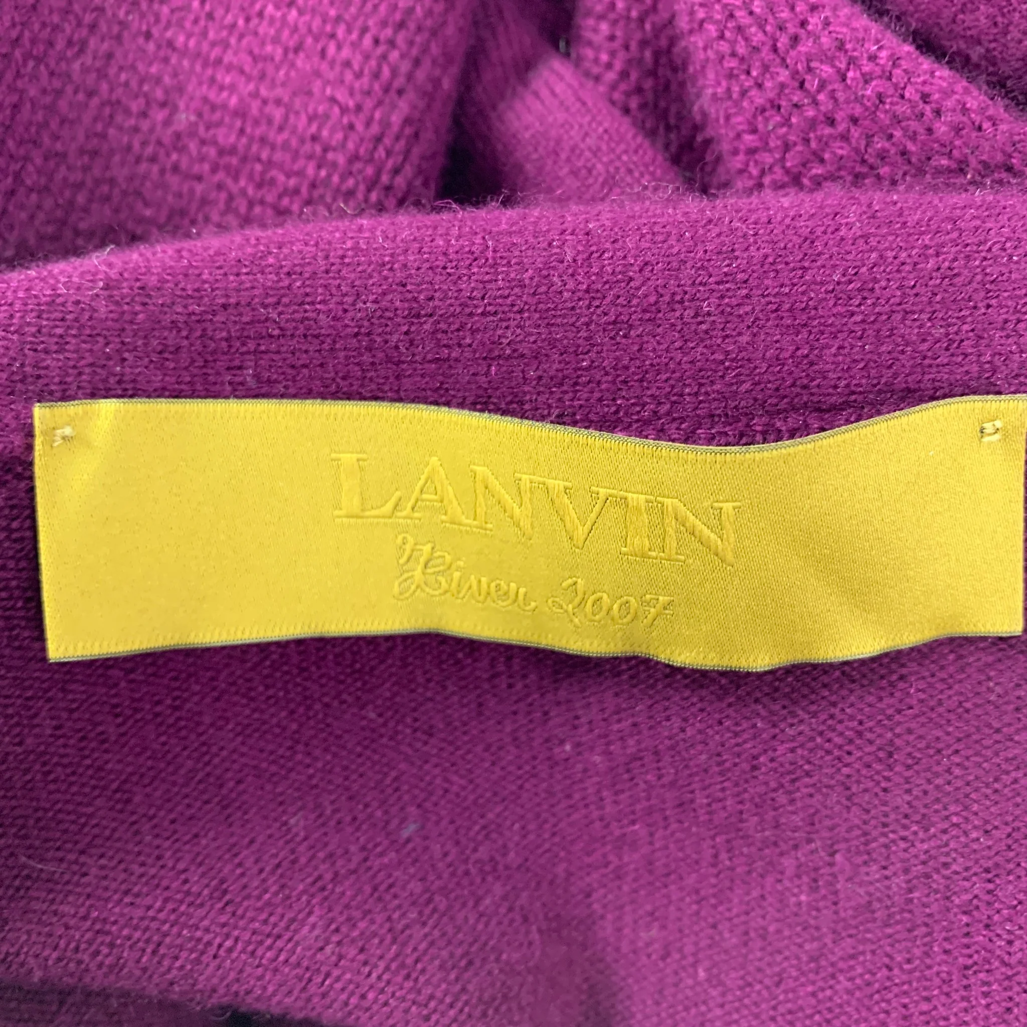 LANVIN Size M Purple Cashmere 3/4 Sleeves Cardigan Set - Image 7