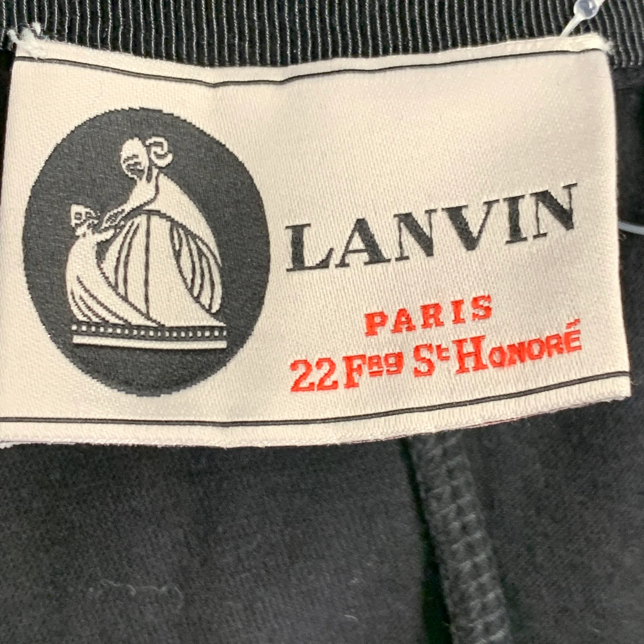 LANVIN Size S Black Cotton Blend Zip Up Blouse - Image 5