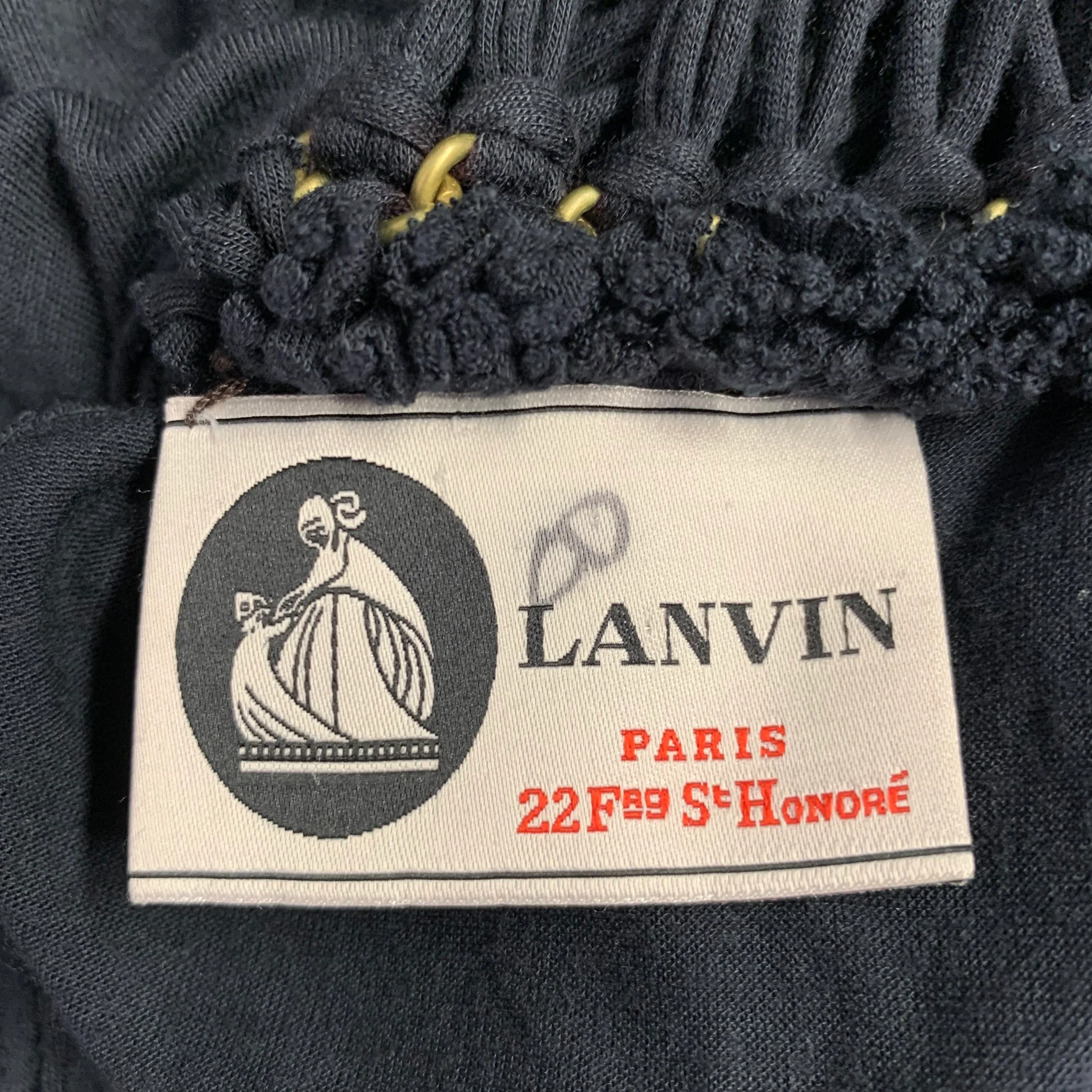 LANVIN Size S Black Jersey Fringe Tank Casual Top - Image 5