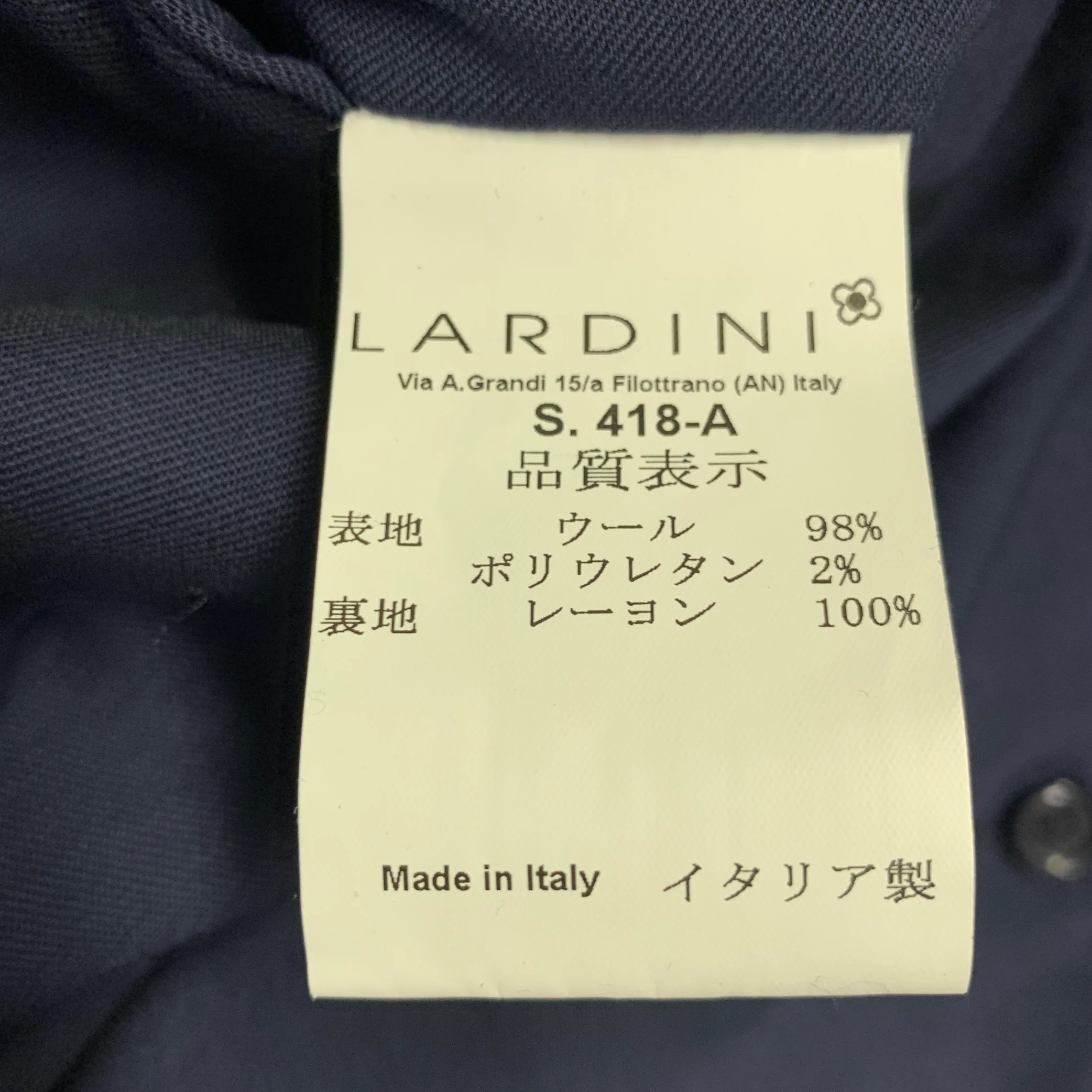 LARDINI Size 32 Navy Wool Blend Zip Fly Dress Pants - Image 5