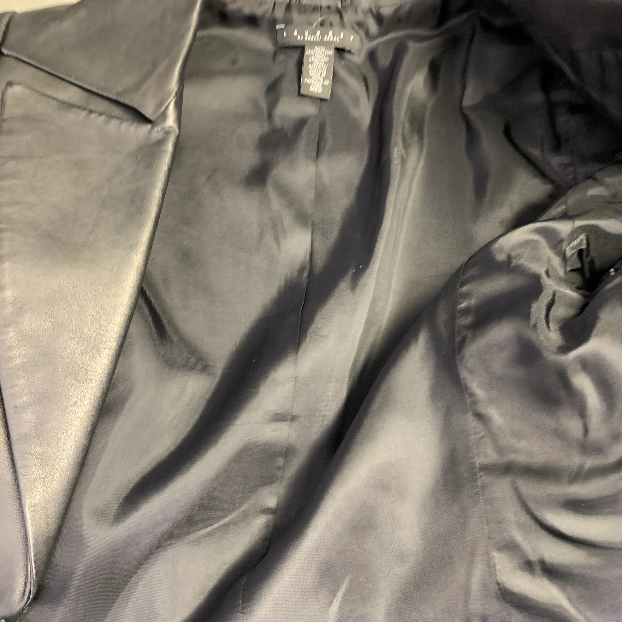 LAUNDRY Size M Black Leather Open Front Jacket Blazer - Image 6