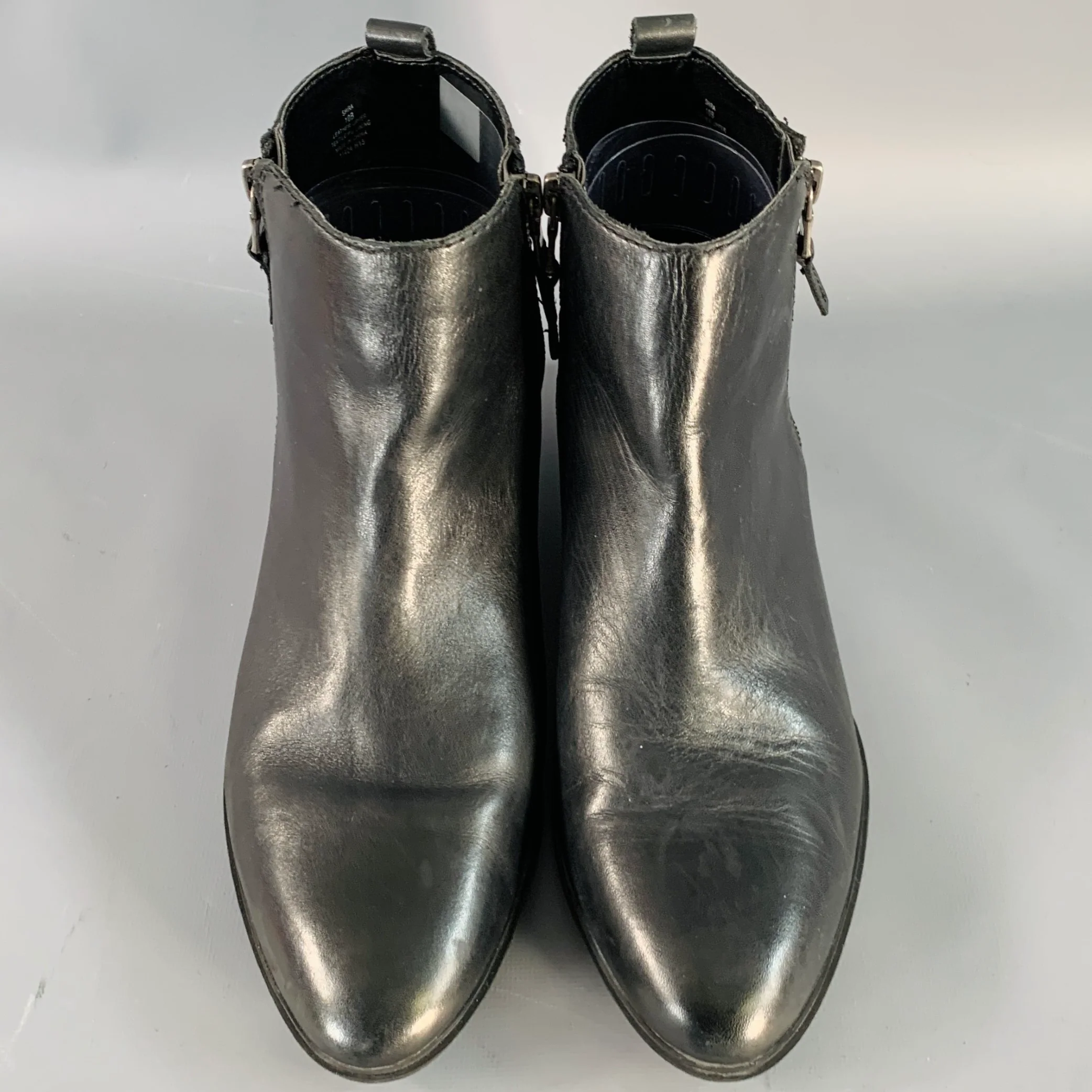 LAUREN by RALPH LAUREN Size 10 Shira Black Leather Double Side Zipper Boots - Image 4