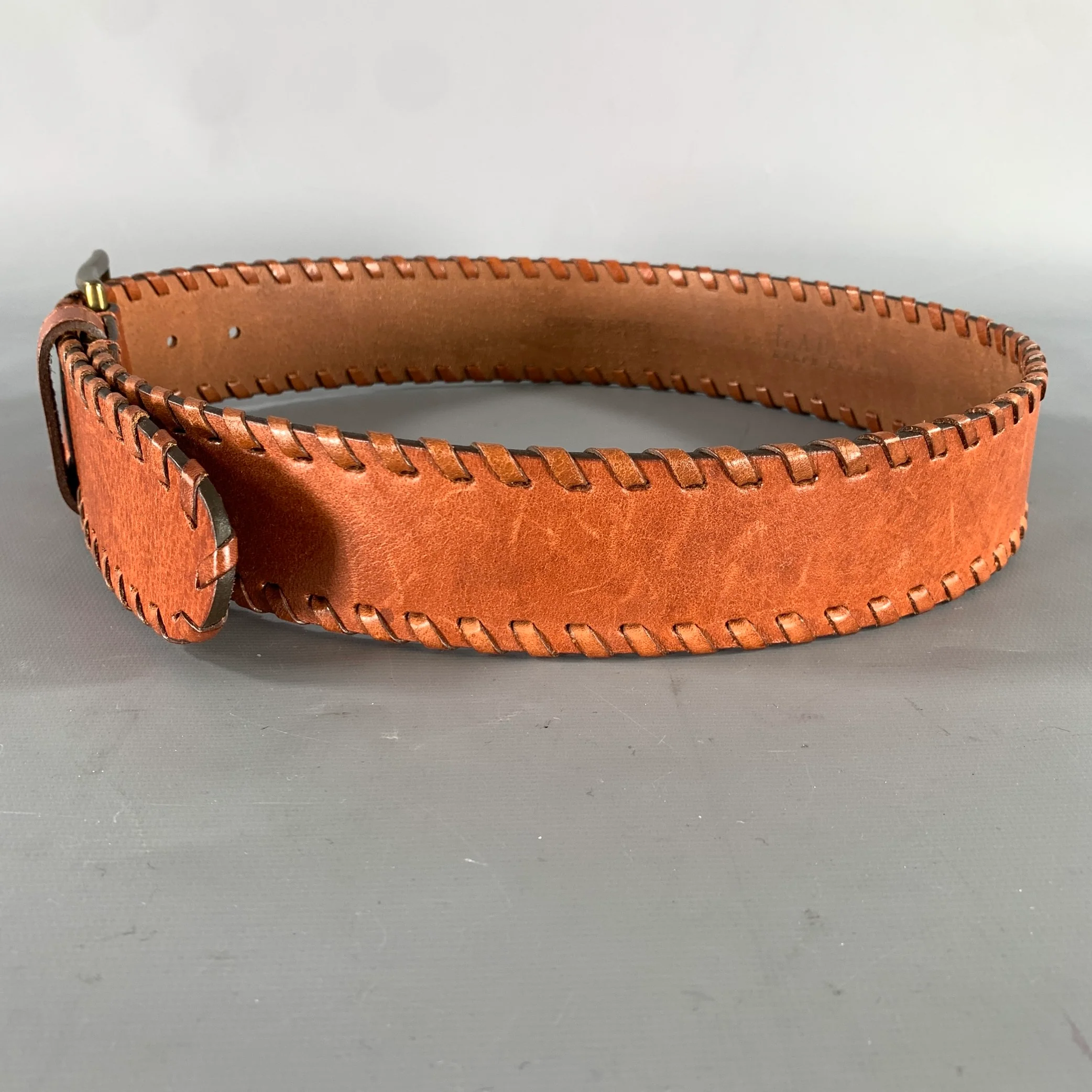 LAUREN by RALPH LAUREN Size S Tan Woven Leather Belt - Image 4