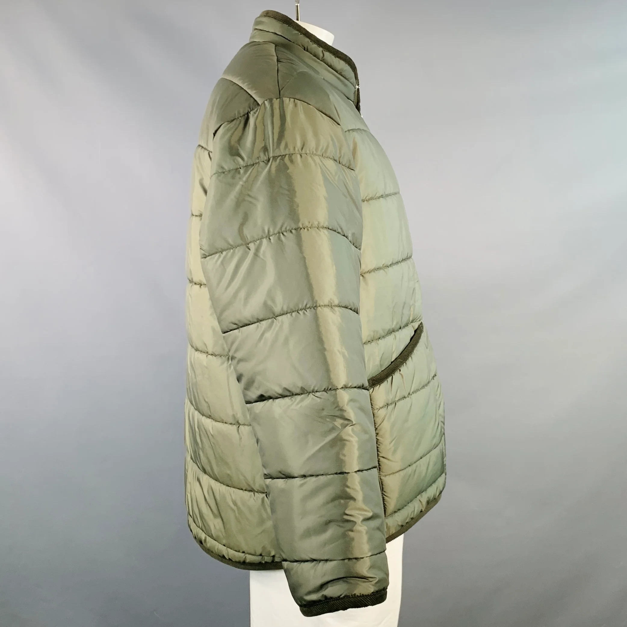 LAVENHAM Size 42 Mickfield Olive Quilted Polyester Puffer Jacket - Image 3