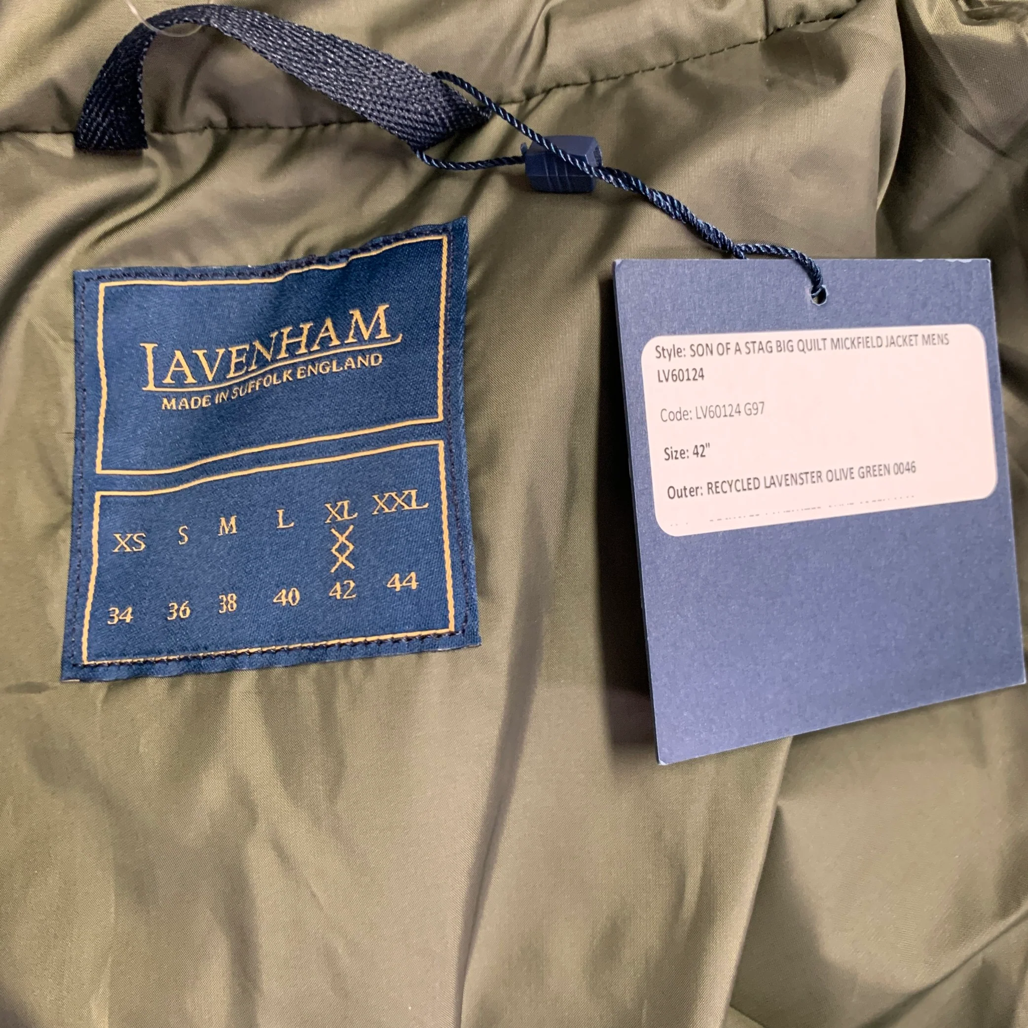 LAVENHAM Size 42 Mickfield Olive Quilted Polyester Puffer Jacket - Image 6