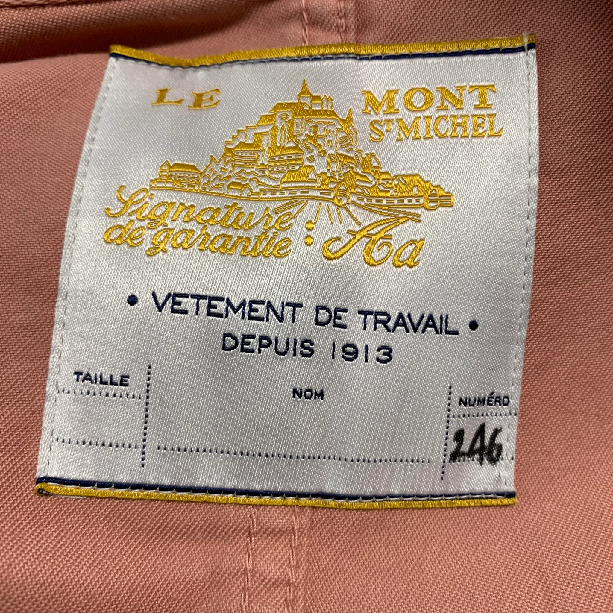 LE MONT ST.MICHEL Size 48 Orange Sorbet Cotton Jacket - Image 6