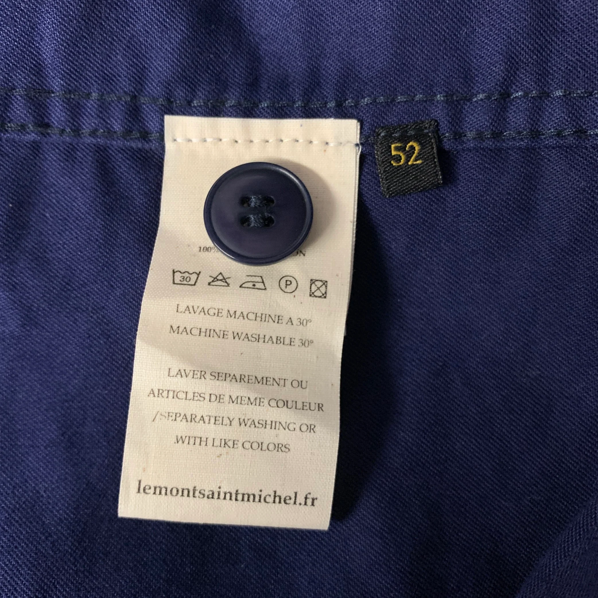 LE MONT ST.MICHEL Size L Navy Cotton Chore Jacket - Image 7