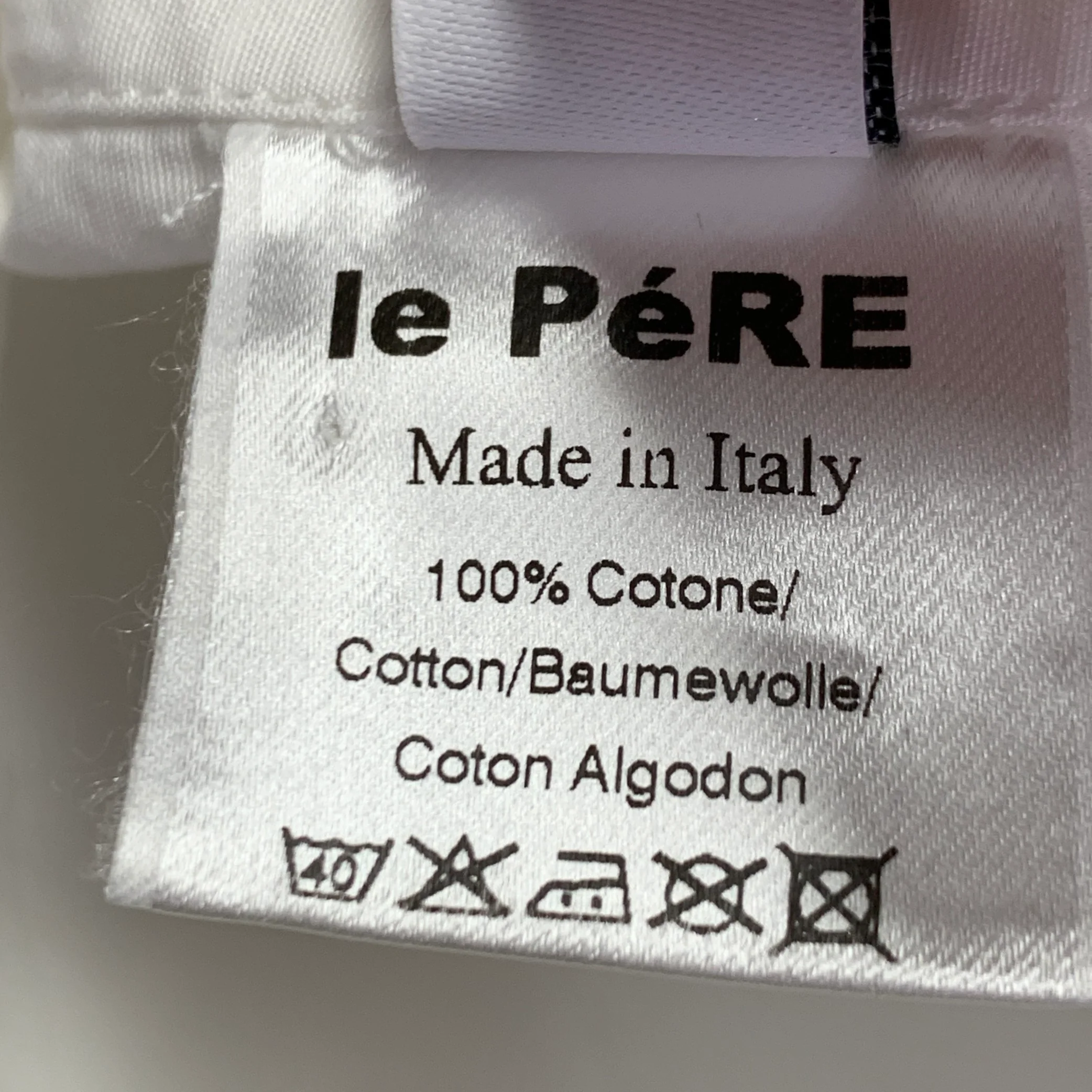 le PERE Size M White Logo Cotton Double Sleeve Long Sleeve Shirt - Image 9