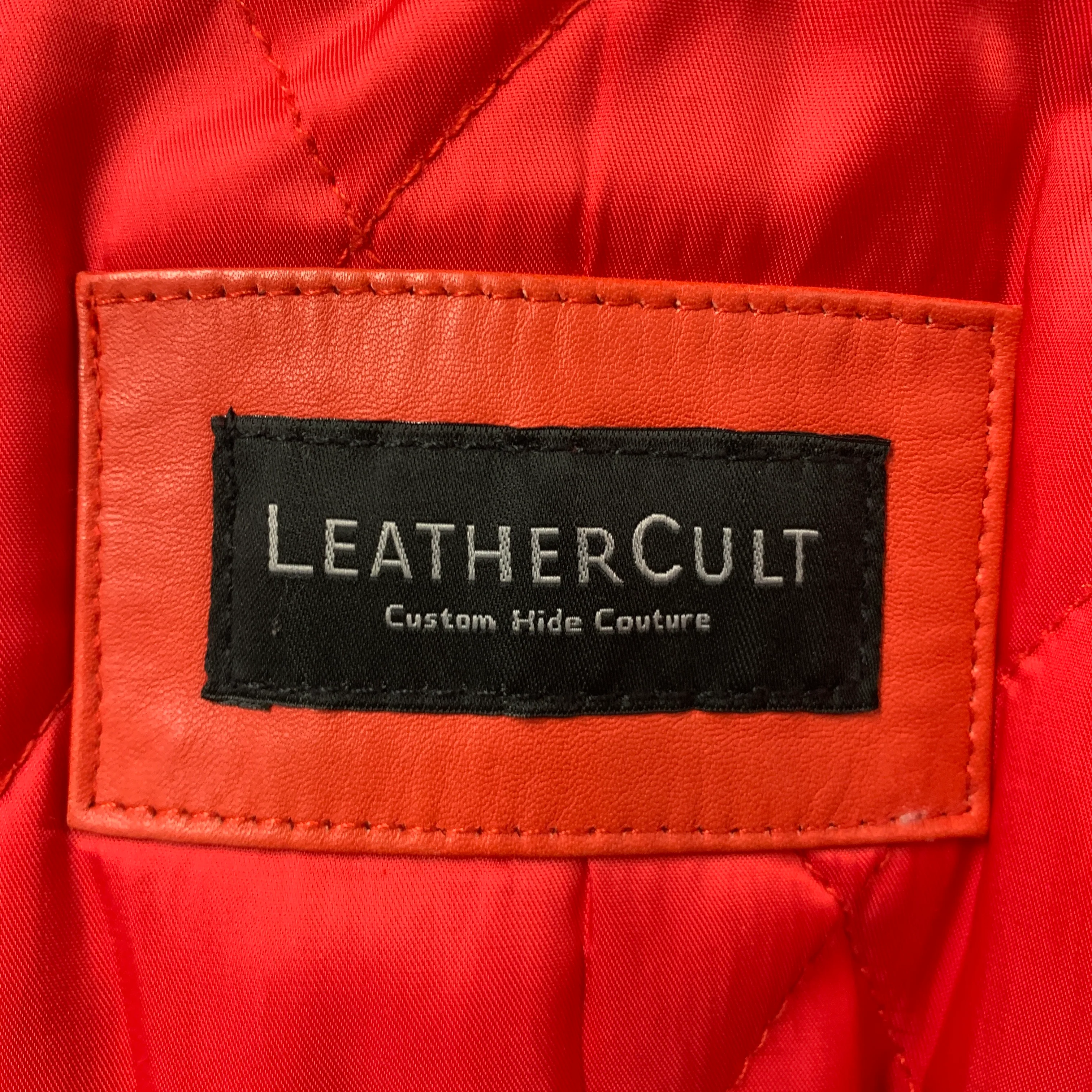 LEATHER CULT Size M Red Brown Mixed Materials Leather Jacket - Image 9