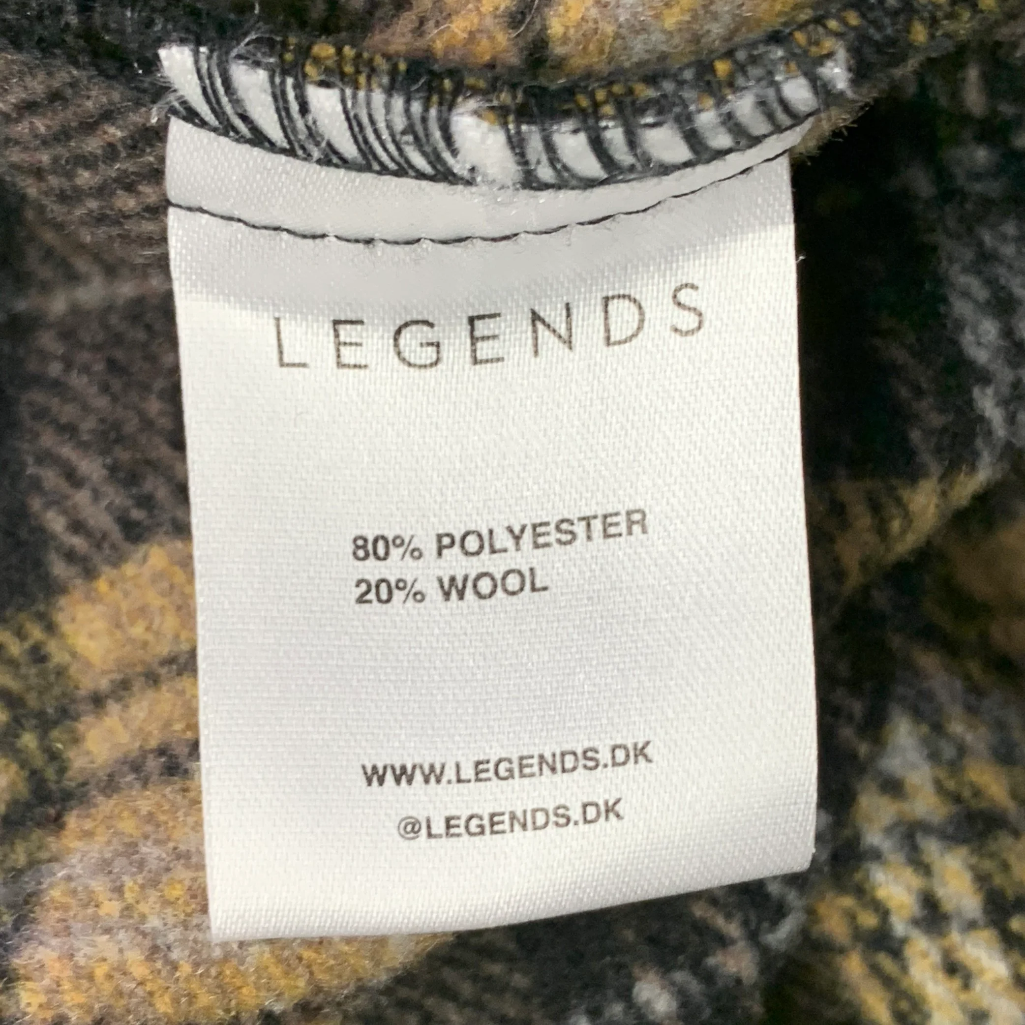 LEGENDS Size XL Yellow Brown Plaid Wool Blend One Pocket Shirt Jacket - Image 6