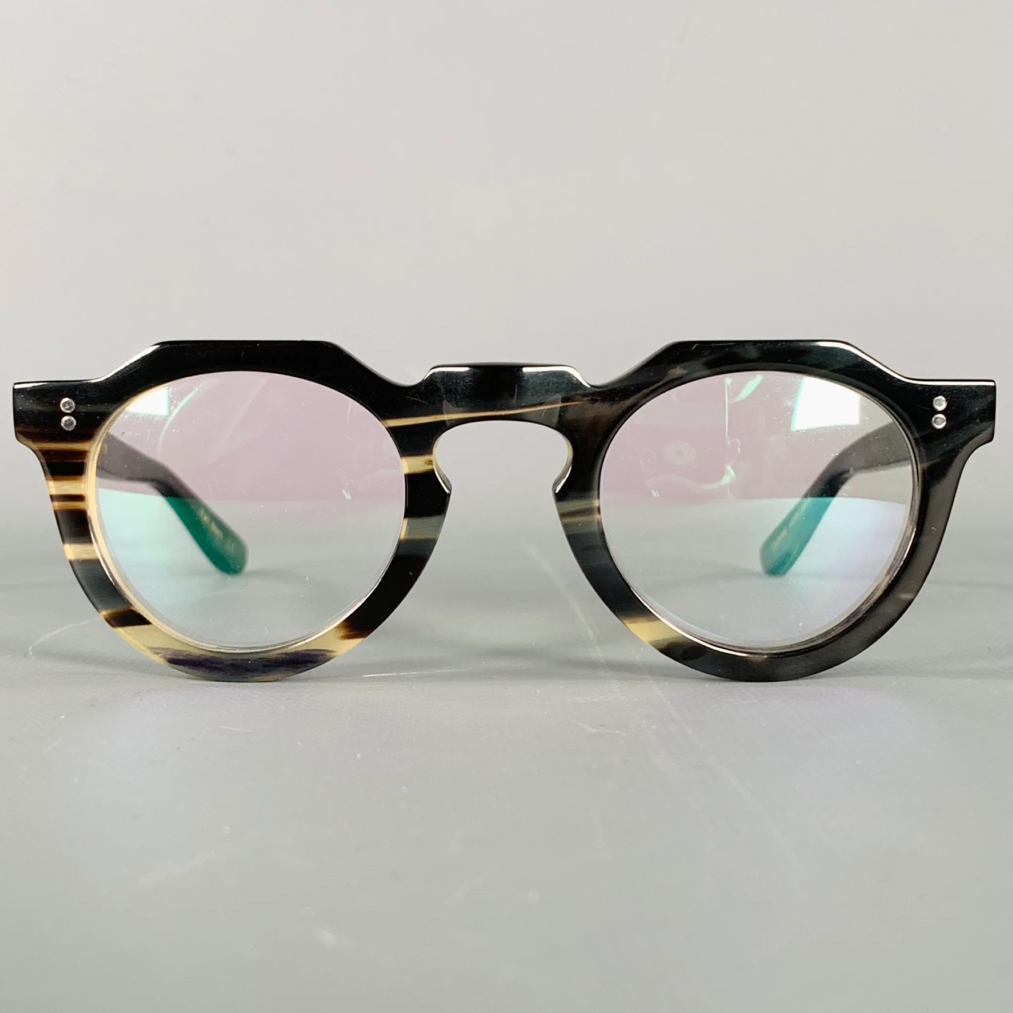 LESCA Brown Black Tortoiseshell Horn Eyewear