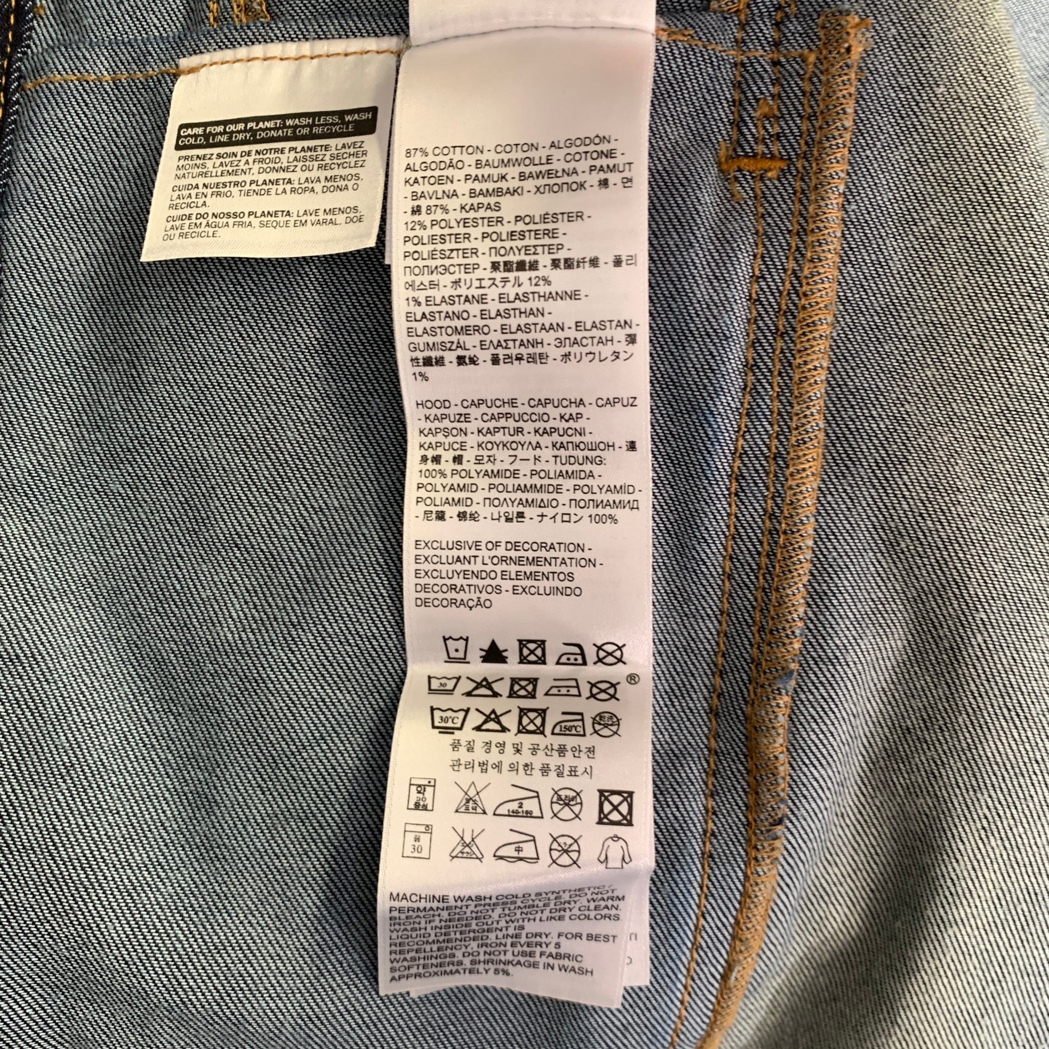 LEVI STRAUSS 2014 Size M -Commuter- Navy Contrast Stitch Cotton Blend Jacket - Image 8