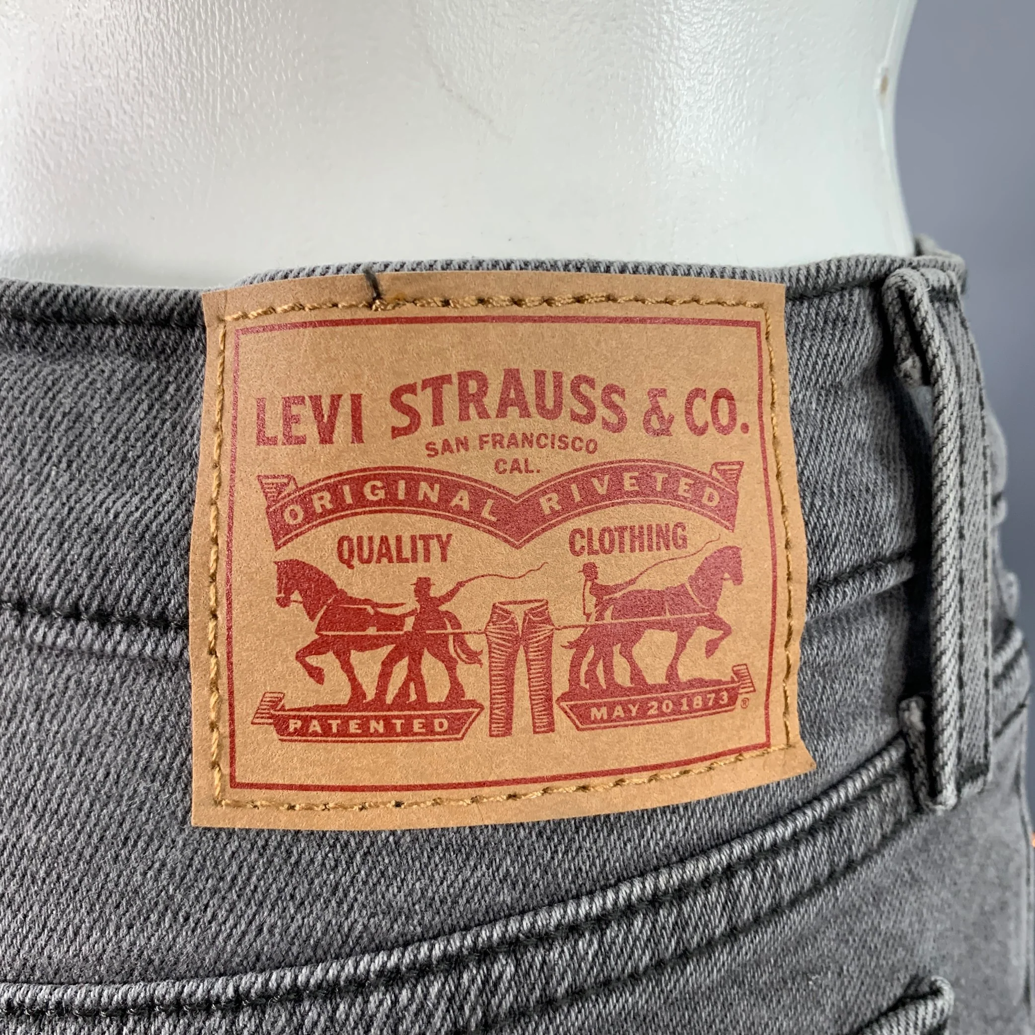 LEVI STRAUSS Size 27 Wedgie Straight Grey Cotton Blend Button Fly Jeans - Image 3
