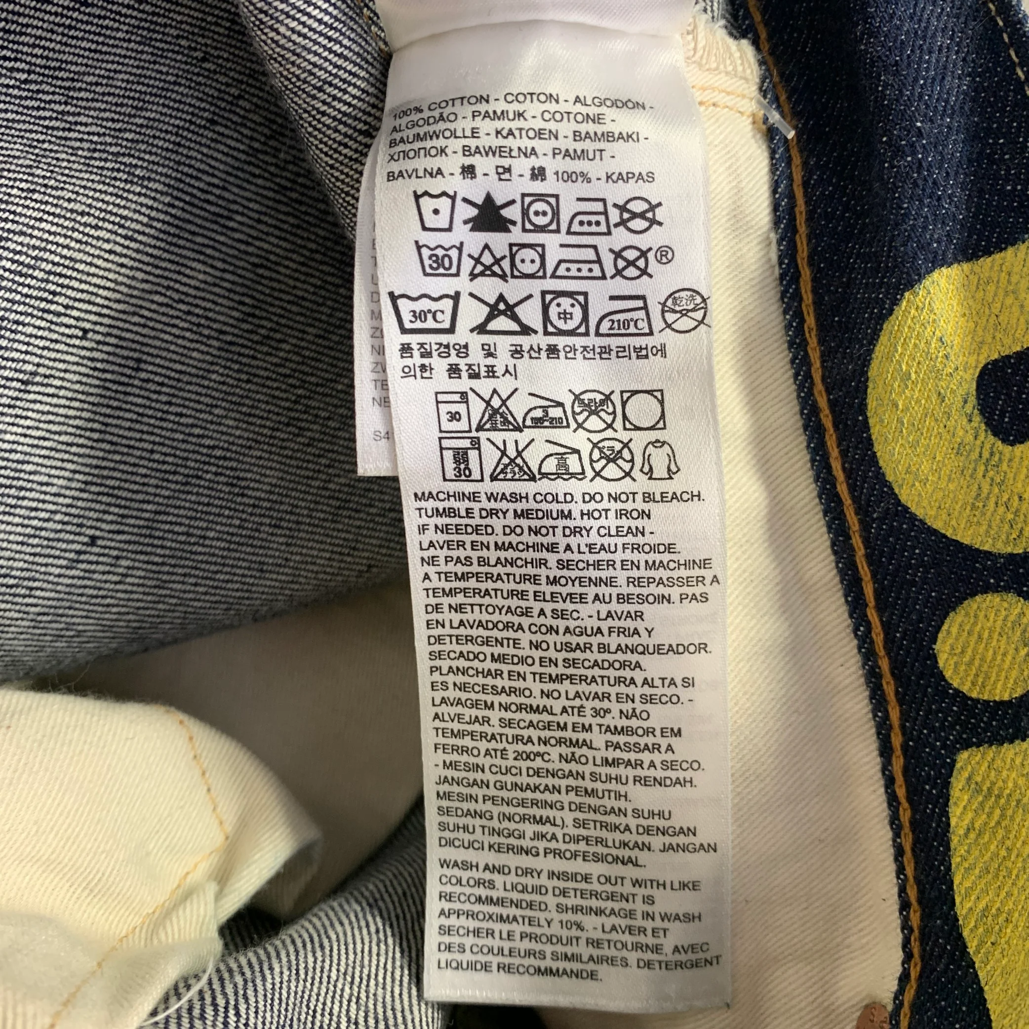 LEVI STRAUSS Size 33 Navy Multi Color Graphic Cotton Straight Selvedge Jeans - Image 11