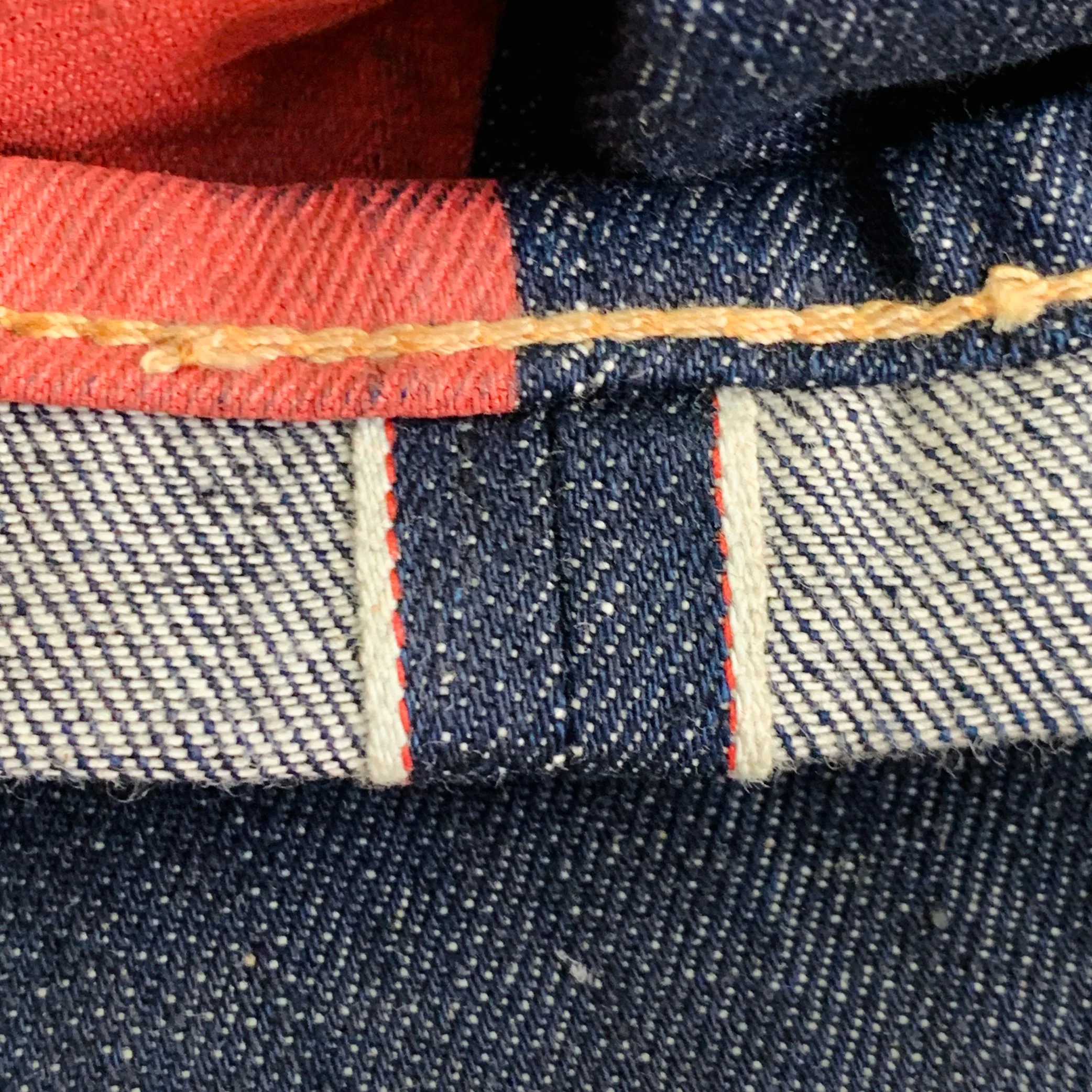 LEVI STRAUSS Size 33 Navy Multi Color Graphic Cotton Straight Selvedge Jeans - Image 12