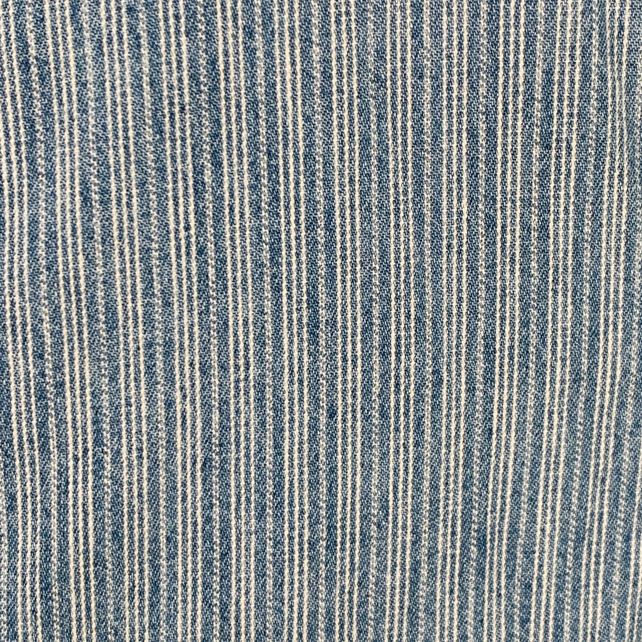 LEVI STRAUSS Size L Blue White Stripe Cotton Two Pockets Long Sleeve Shirt - Image 2