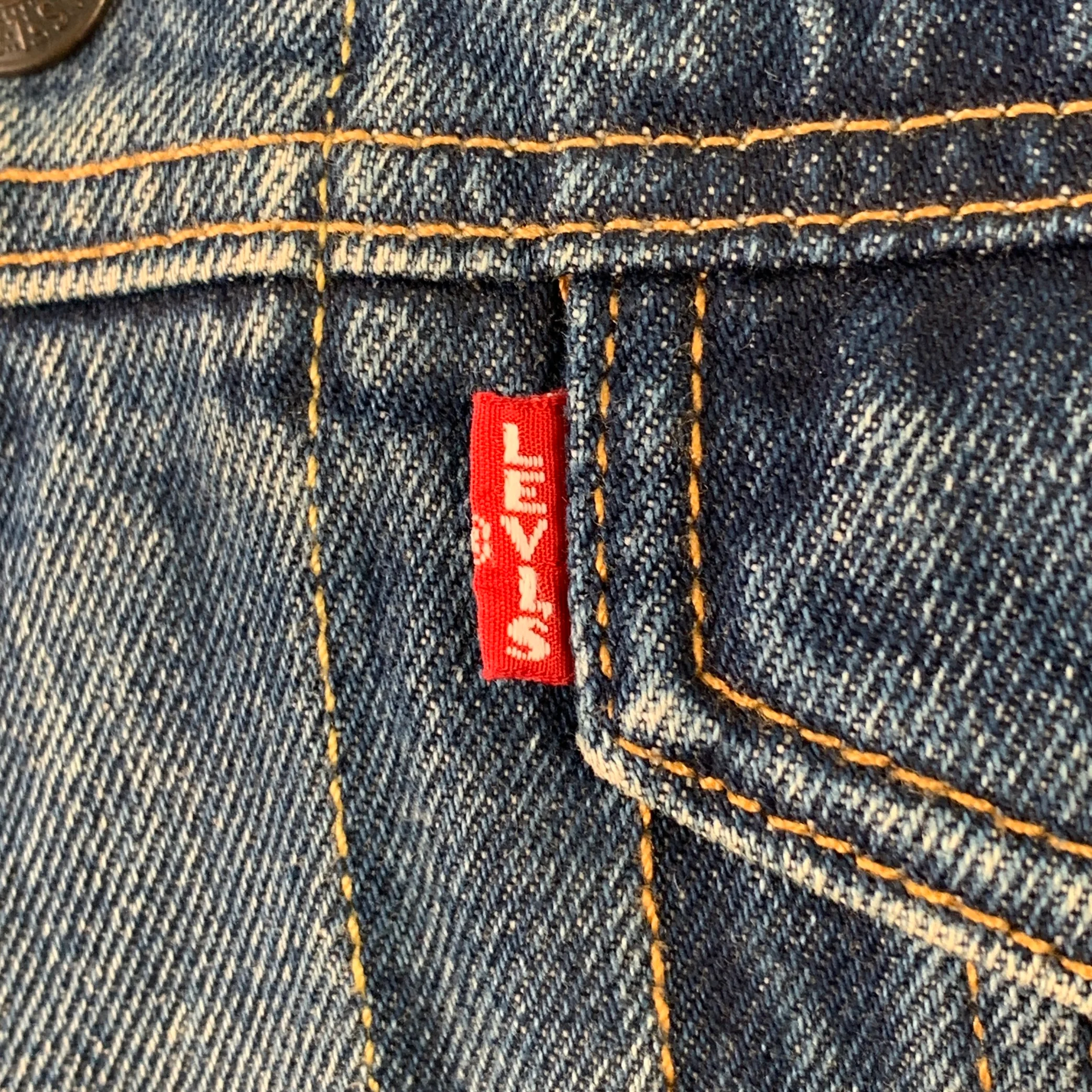 LEVI STRAUSS Size M Type III Blue Cotton Denim Blanket Lined Snaps Jacket - Image 2