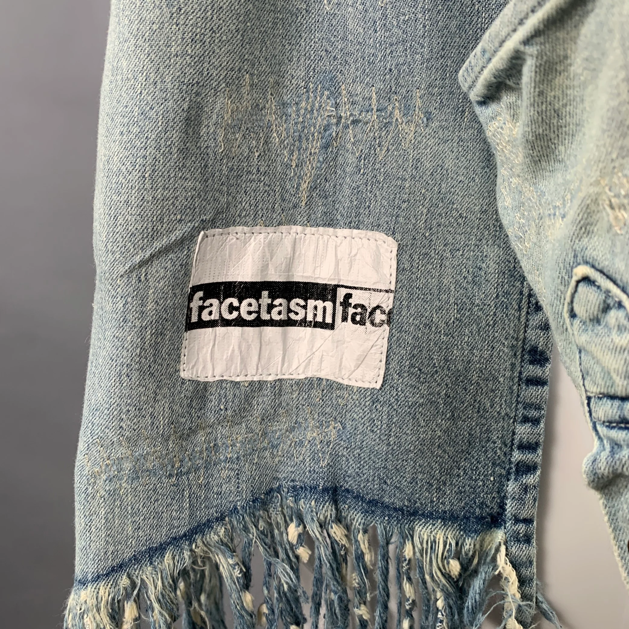 LEVI STRAUSS x FACETASM SS20 Size XS Mutation Blue Cotton Distressed Western Shirt - Image 5