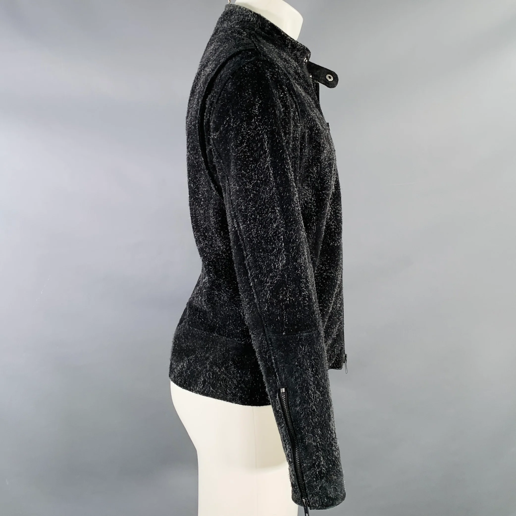 LEVI'S MADE & CRAFTED Size M Black Grey Suede Trucker Jacket - Image 3