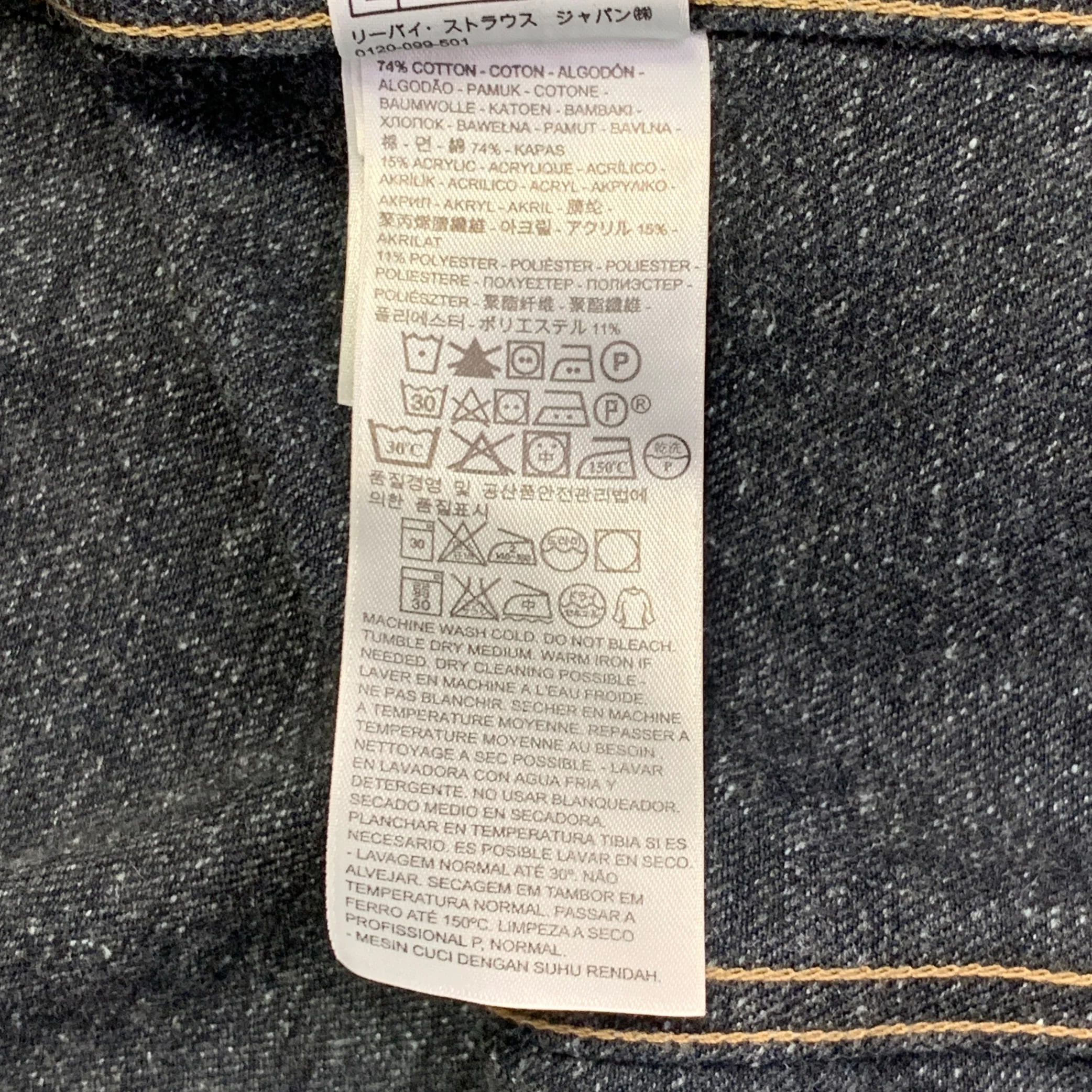 LEVI'S MADE & CRAFTED Size XL Indigo Denim Contrast Stitch Trucker Jacket - Image 7