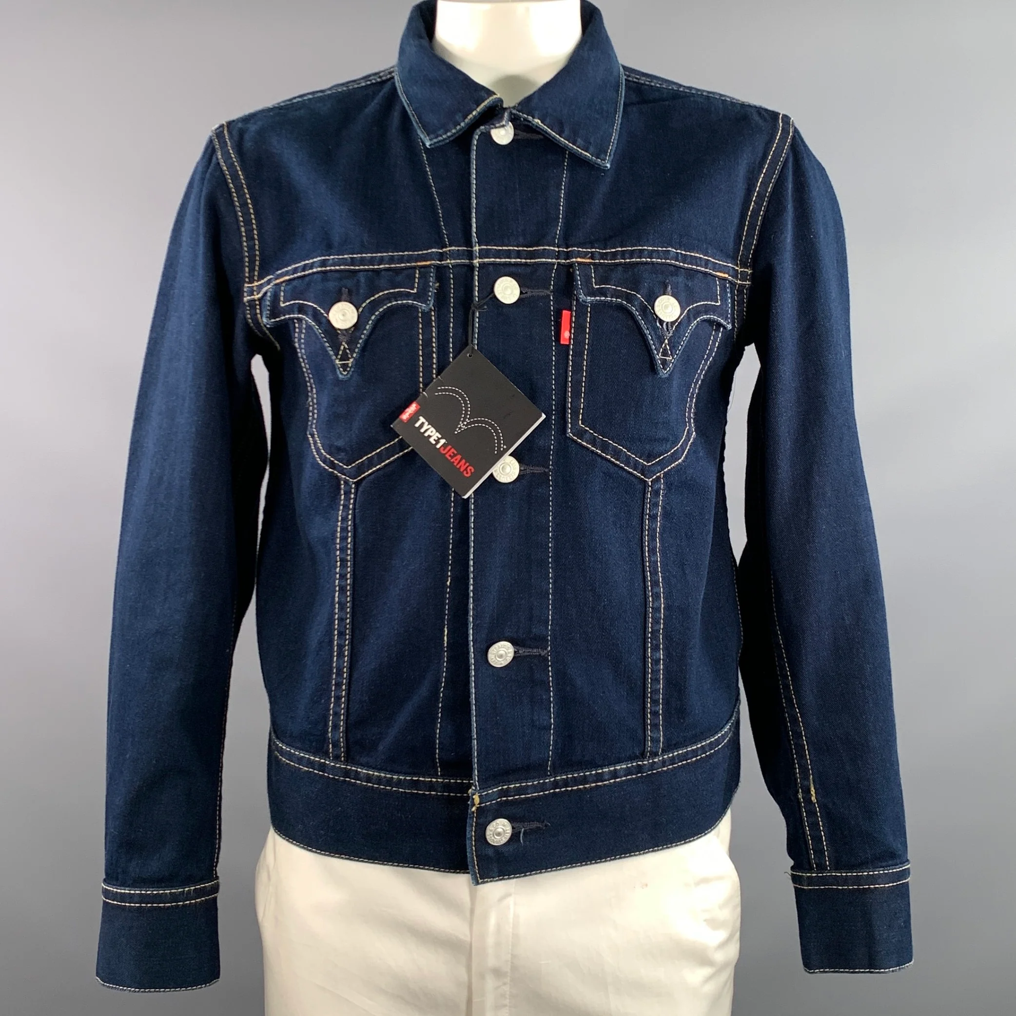 LEVI'S Size L Navy Heather Cotton polyester Dagger Jacket
