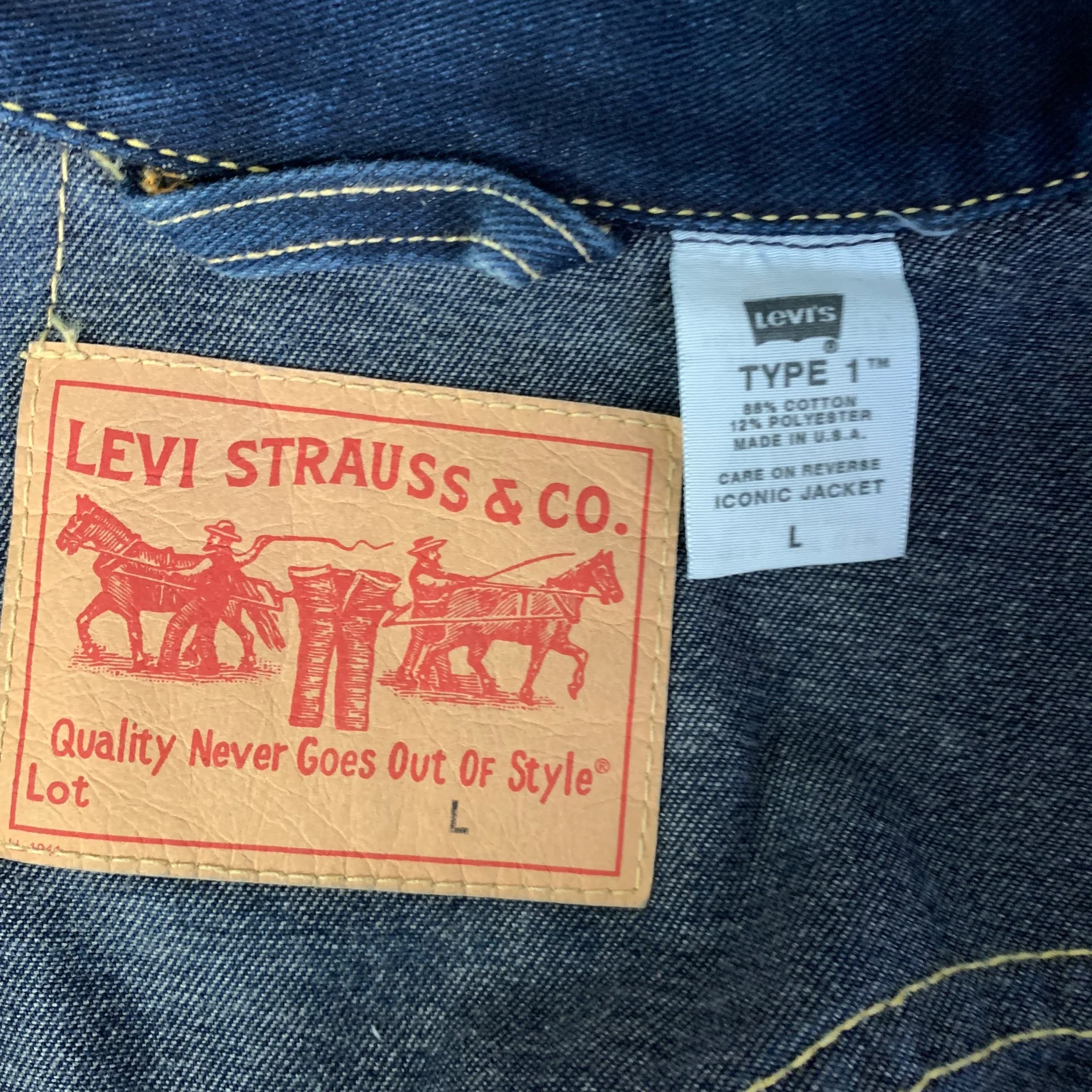LEVI'S Size L Navy Heather Cotton polyester Dagger Jacket - Image 4