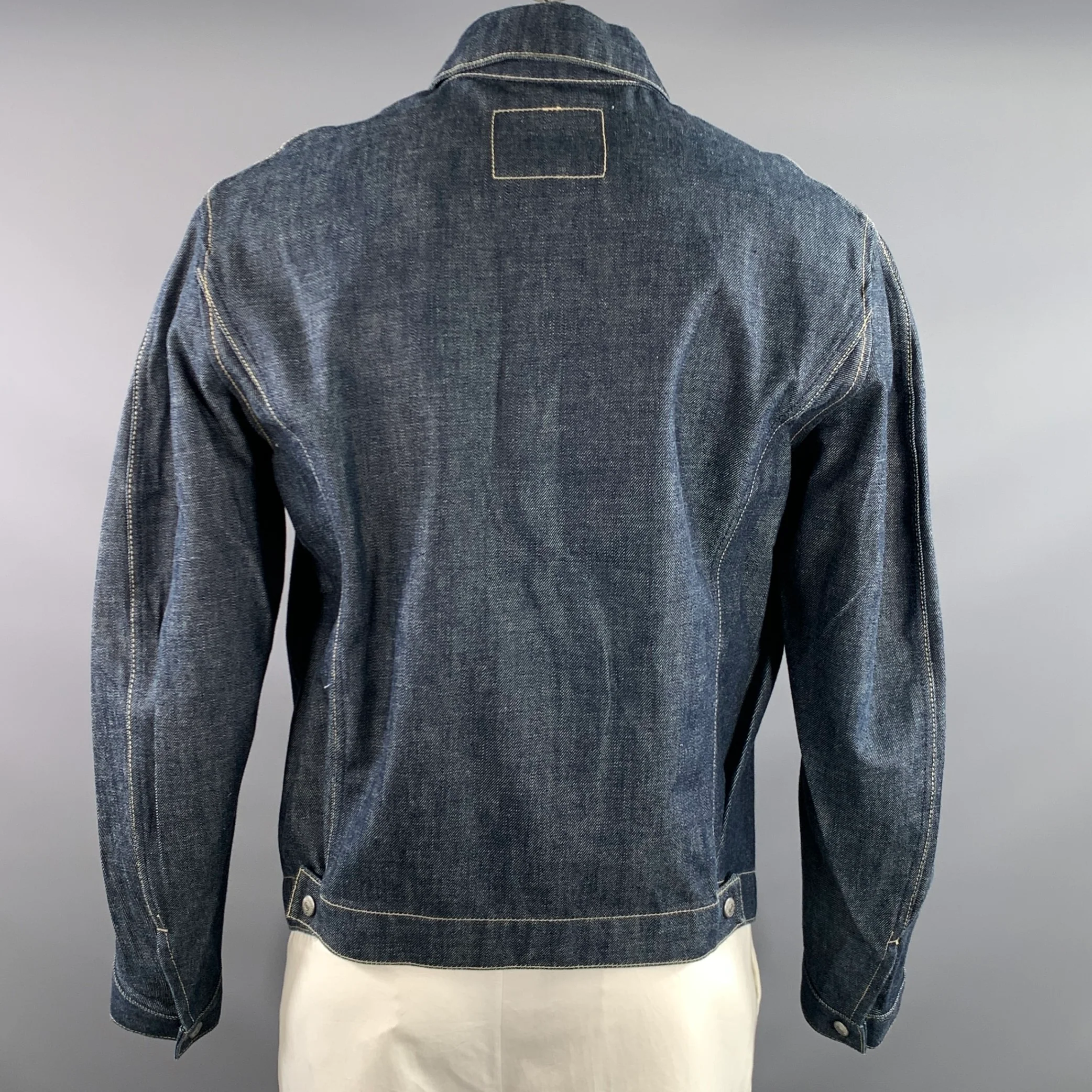 LEVI'S Size M Navy 70100-08-35 Heather Cotton Lyocell Pointed Collar Jacket - Image 3
