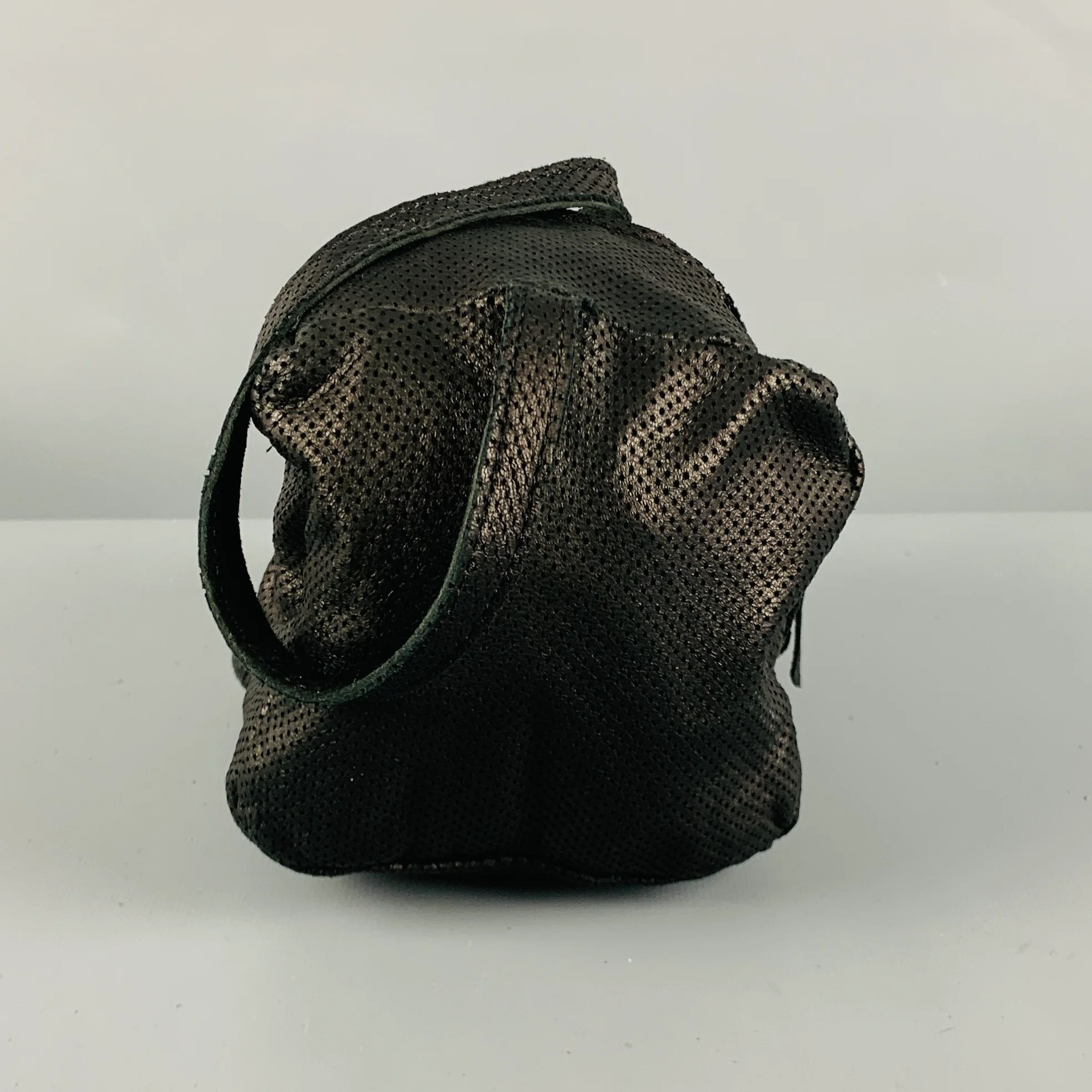 LIDIJA KOLOVRAT Black Perforated Leather Wristlet Bag - Image 5