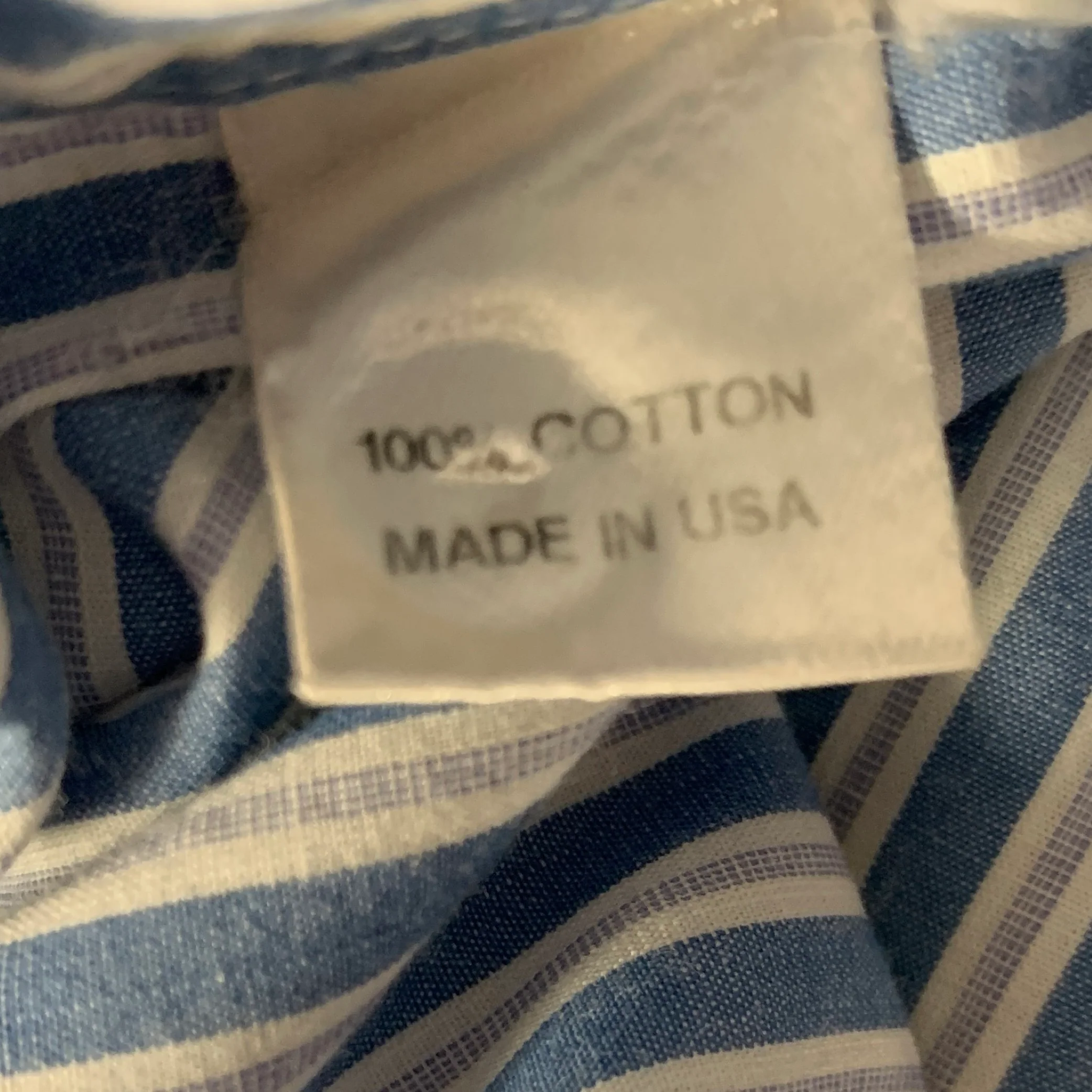 LODEN DAGER Size S Blue White Stripe Cotton Pointed Collar Long Sleeve Shirt - Image 6