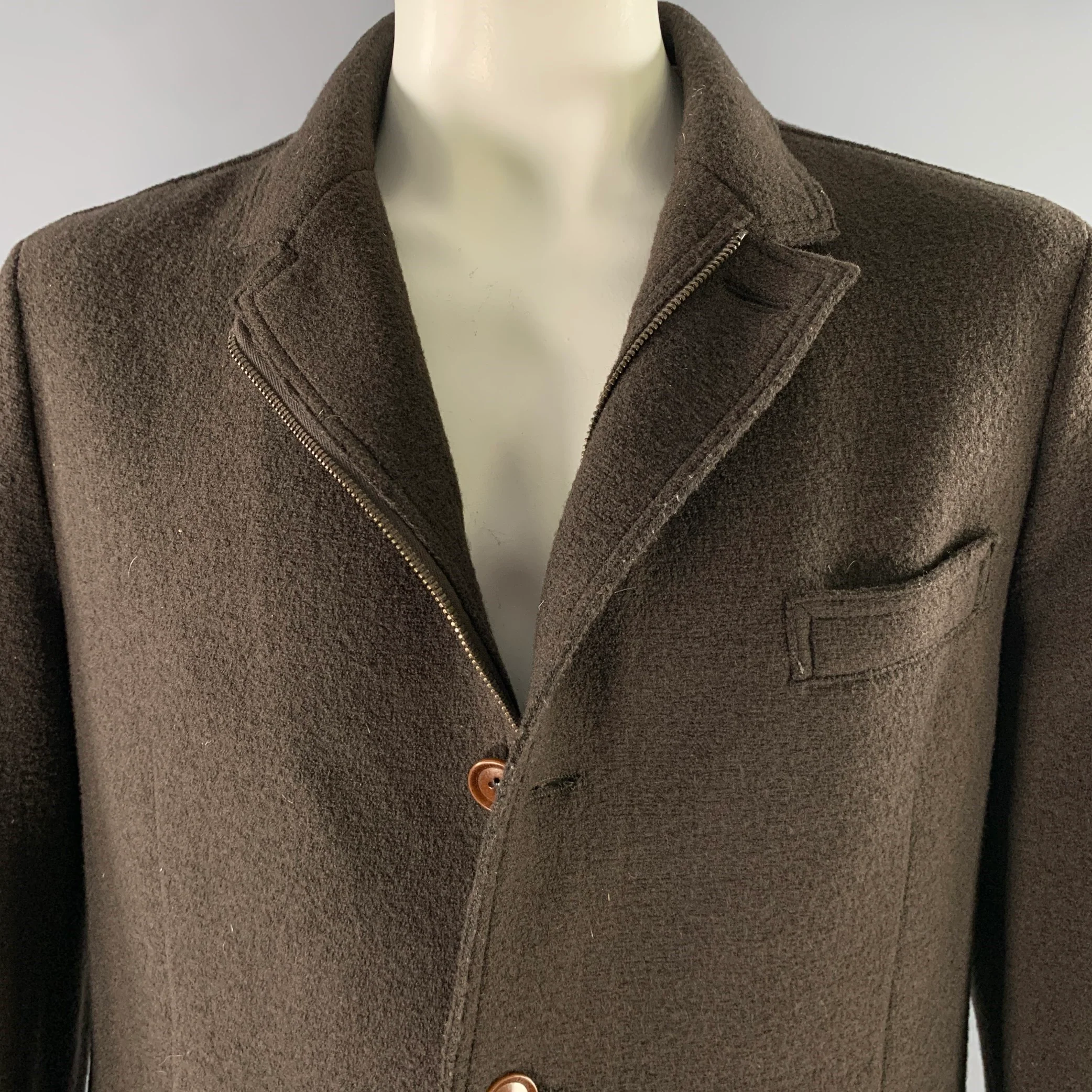 LODENFREY Size XXL Brown Wool Field Jacket - Image 2
