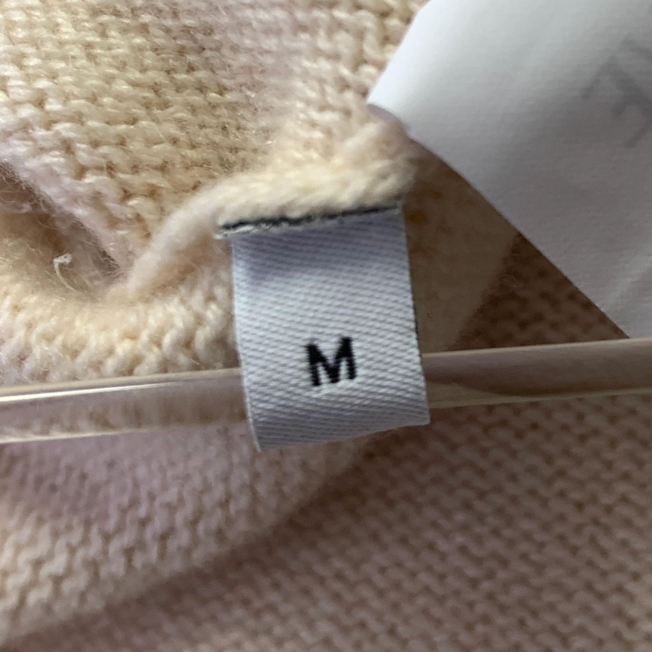 LOEWE Size M Cream Cashmere Blend Asymmetric Cardigan - Image 9