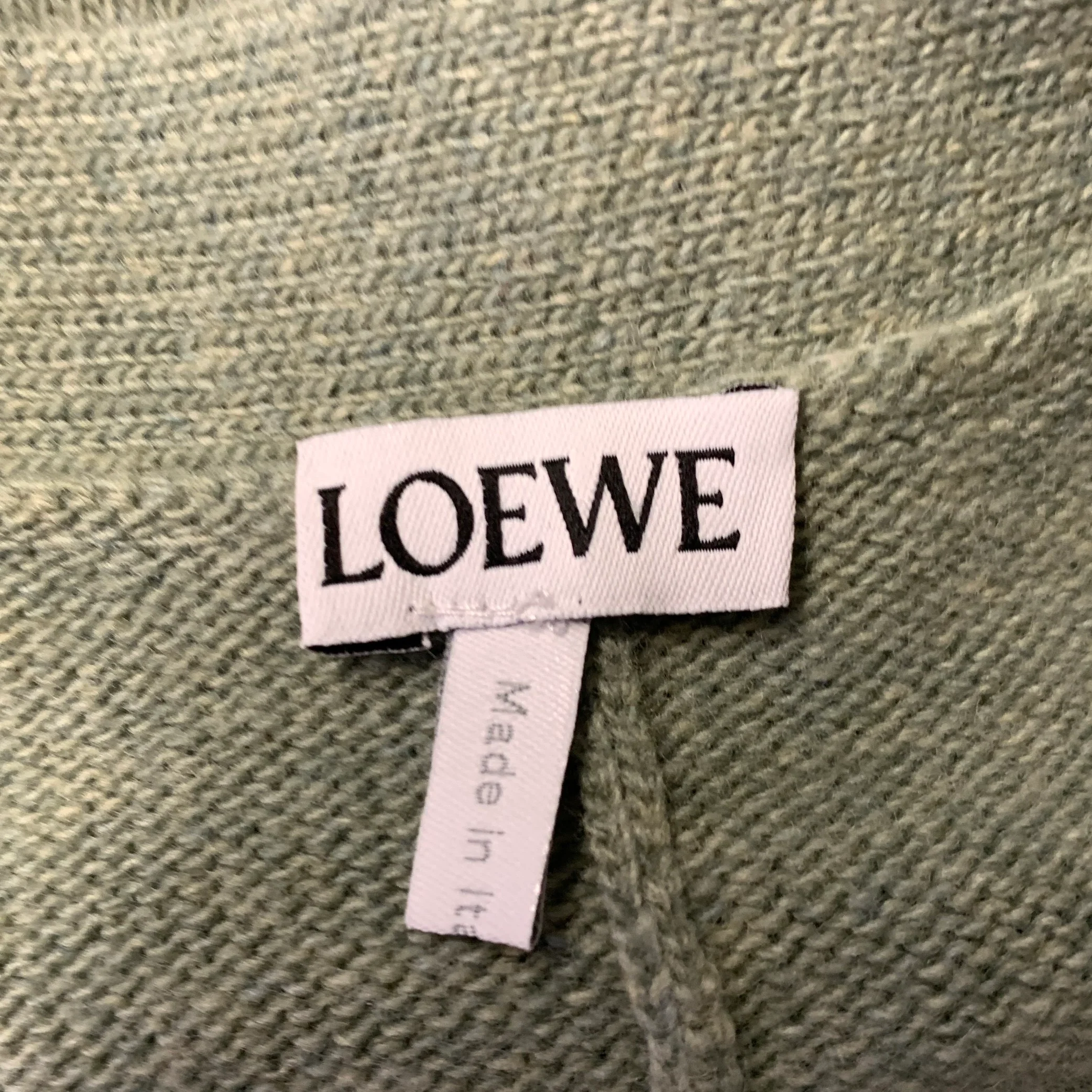LOEWE Size M Green Sage Wool Blend Asymmetric Cardigan - Image 7
